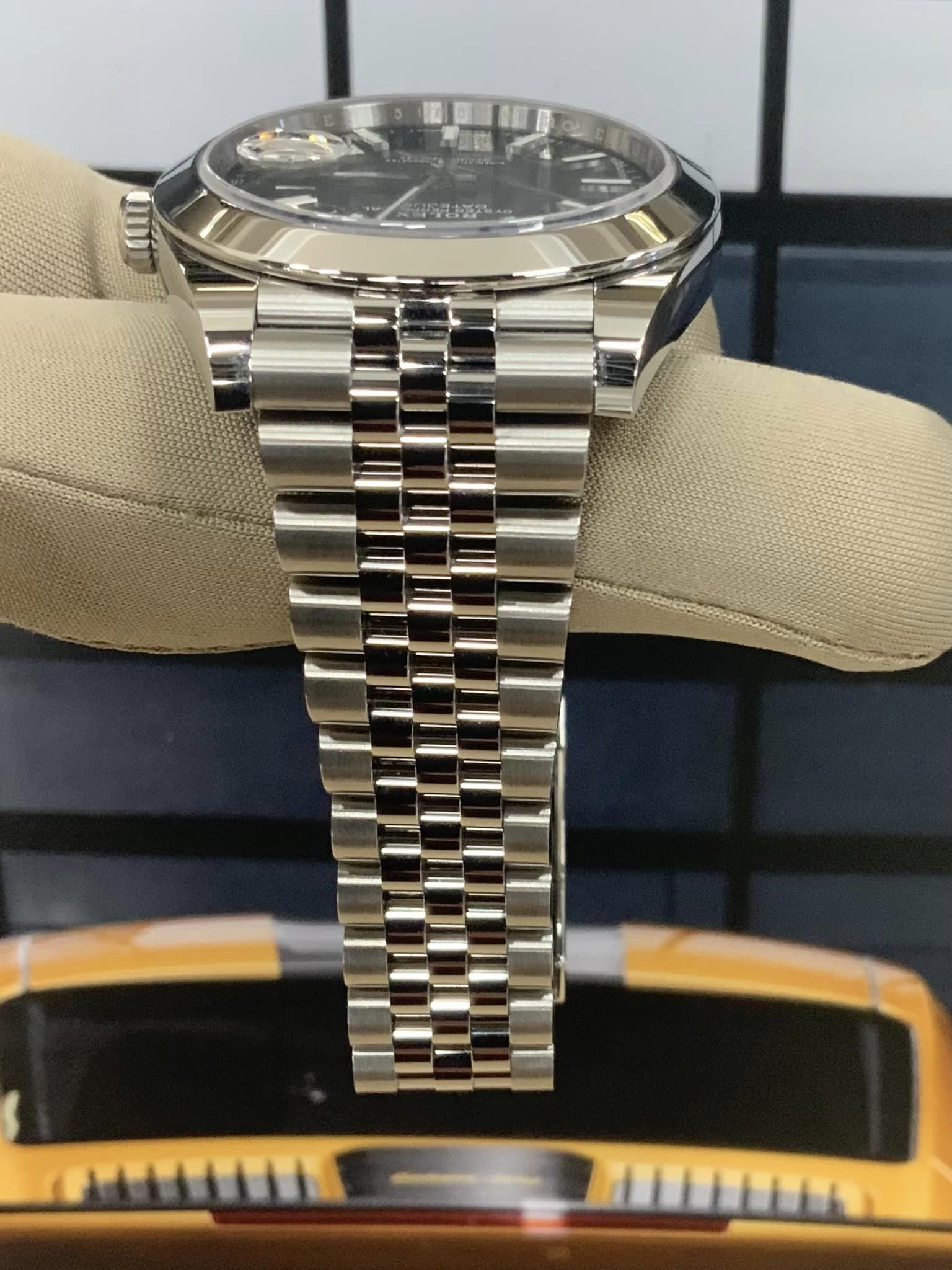 NEW 2022 Rolex Datejust 41mm 126300 SS Black Stick Dial Jubilee - MyWatchLLC