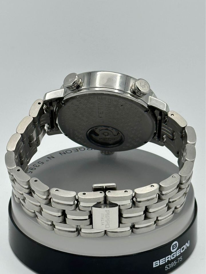 Pippo Perez Lifetime 43mm 012-0351 Stainless Steel Pave Diamond Bezel - MyWatchLLC