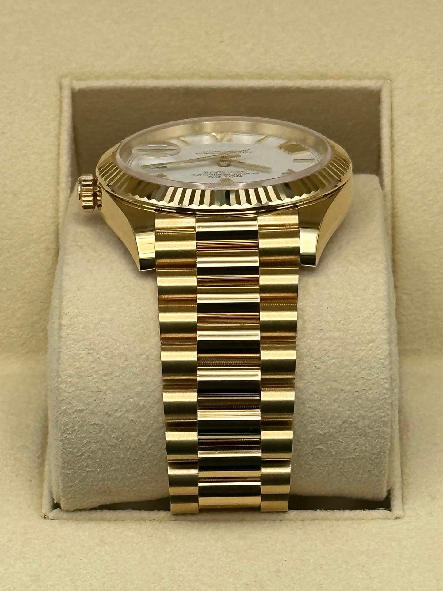 2019 Rolex Day-Date 40mm 228238 YG President White Roman Numeral Dial - MyWatchLLC