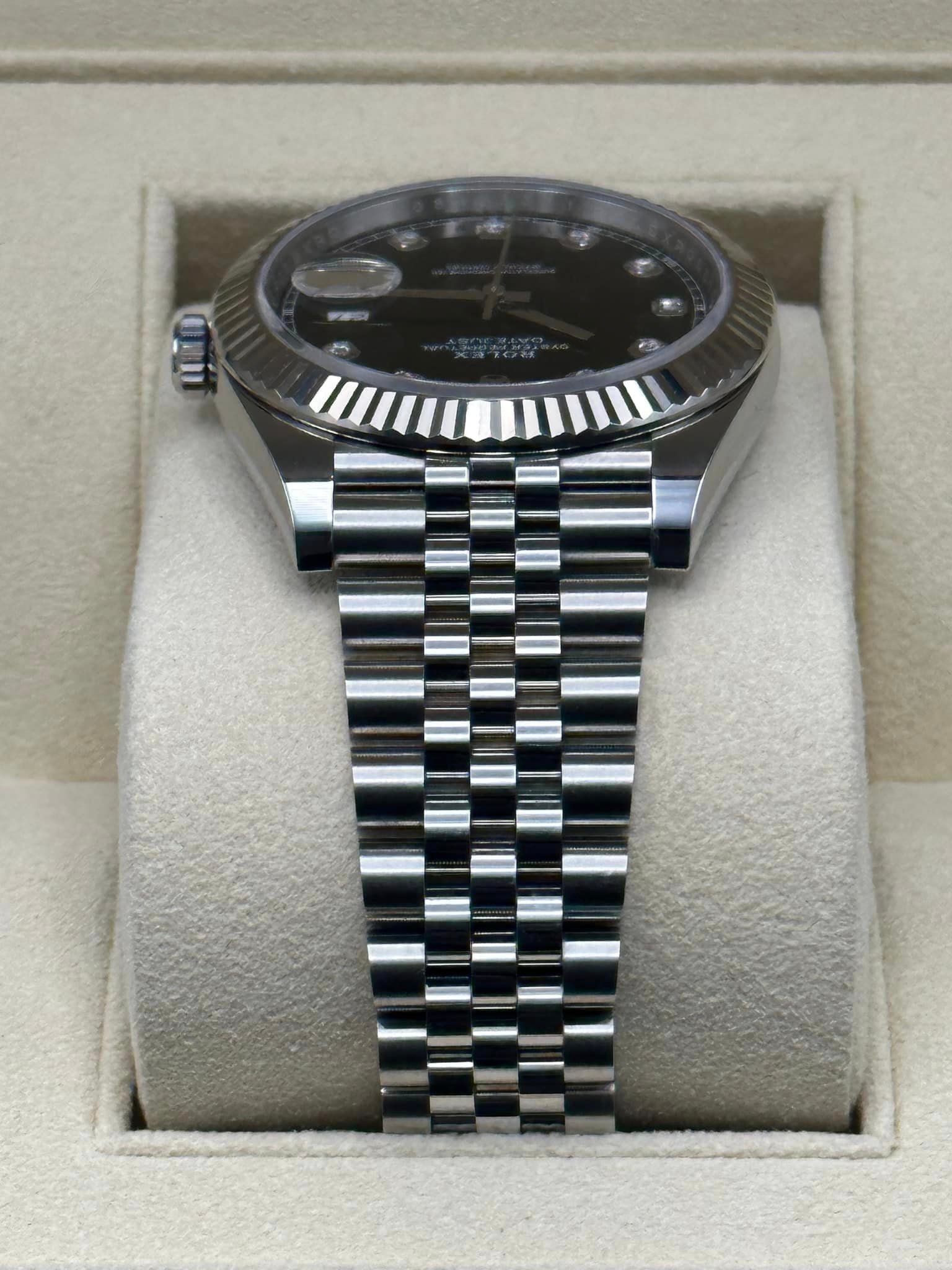 2019 Rolex Datejust 41mm 126334 Stainless Steel Black Diamond Dial Jubilee - MyWatchLLC