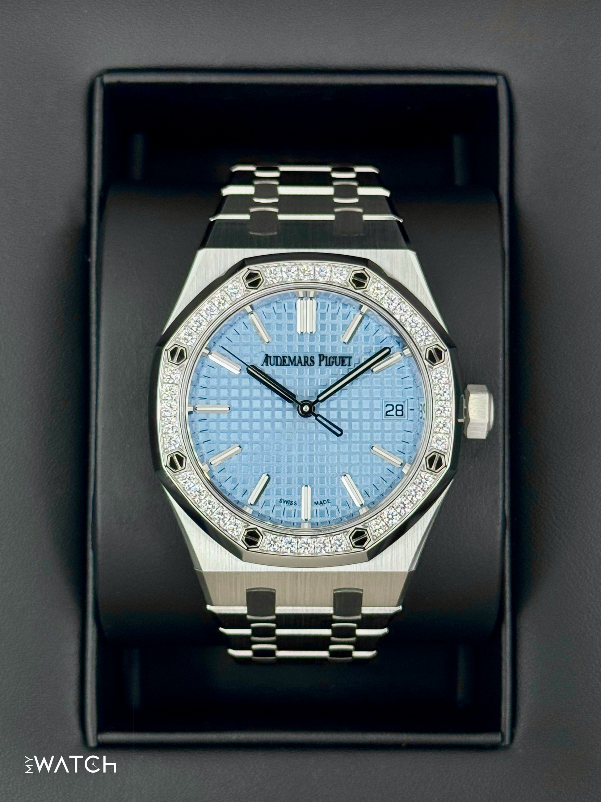 NEW 2025 Audemars Piguet Royal Oak 37mm 15551ST Stainless Steel Blue Dial - MyWatchLLC