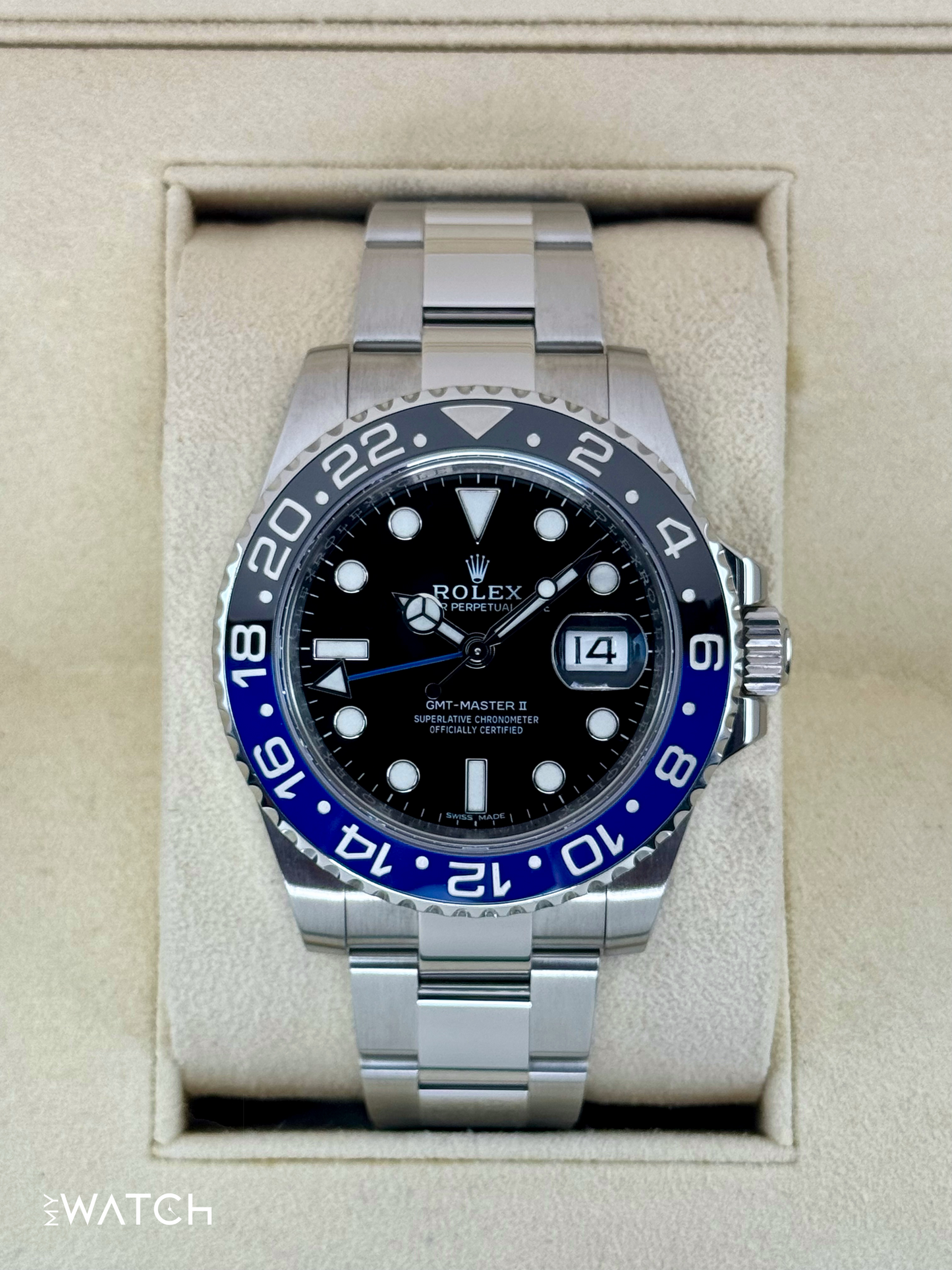 2016 Rolex GMT-Master II "Batman" 40mm 116710BLNR Oyster - MyWatchLLC