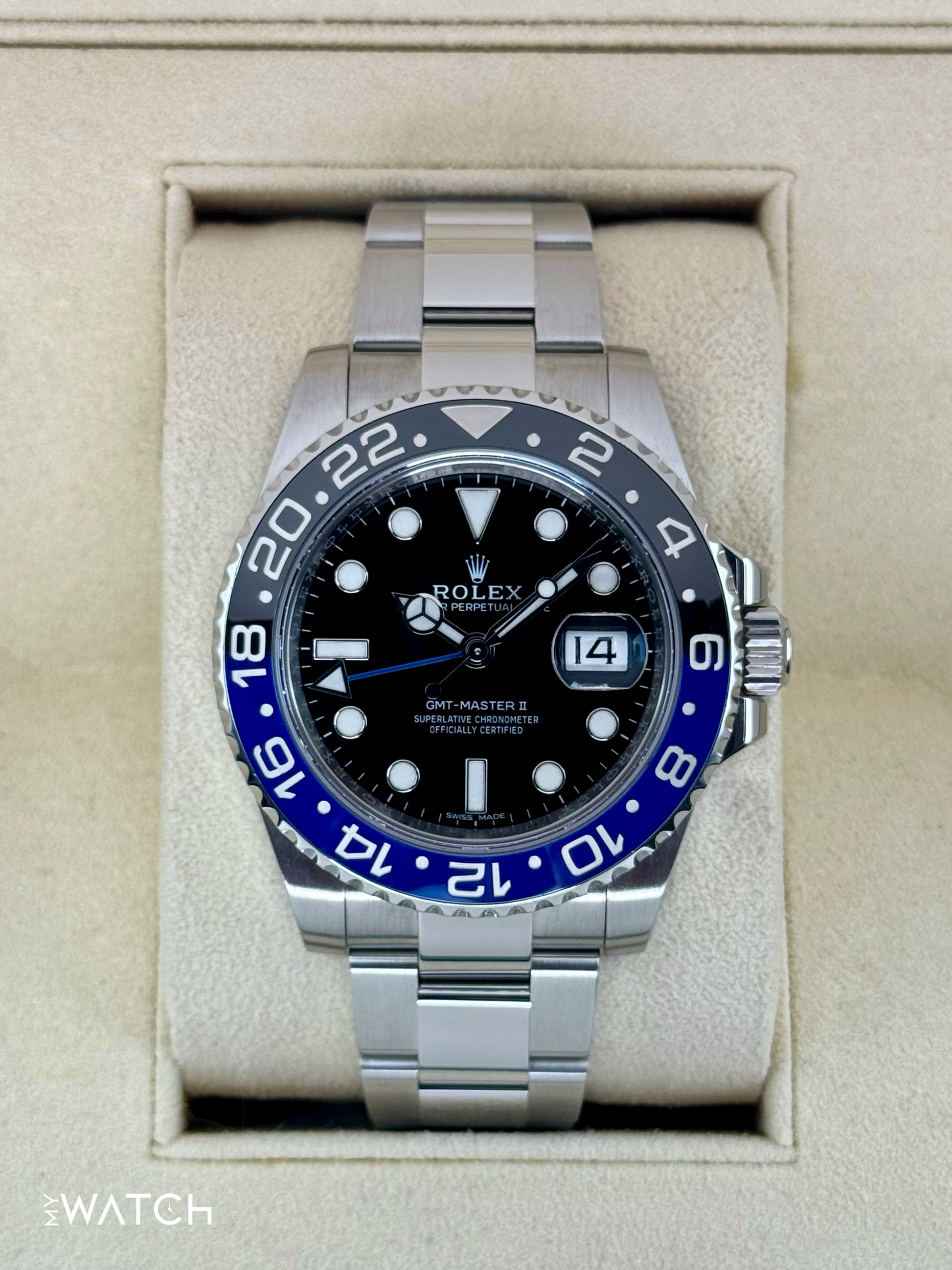 2016 Rolex GMT-Master II "Batman" 40mm 116710BLNR Oyster - MyWatchLLC