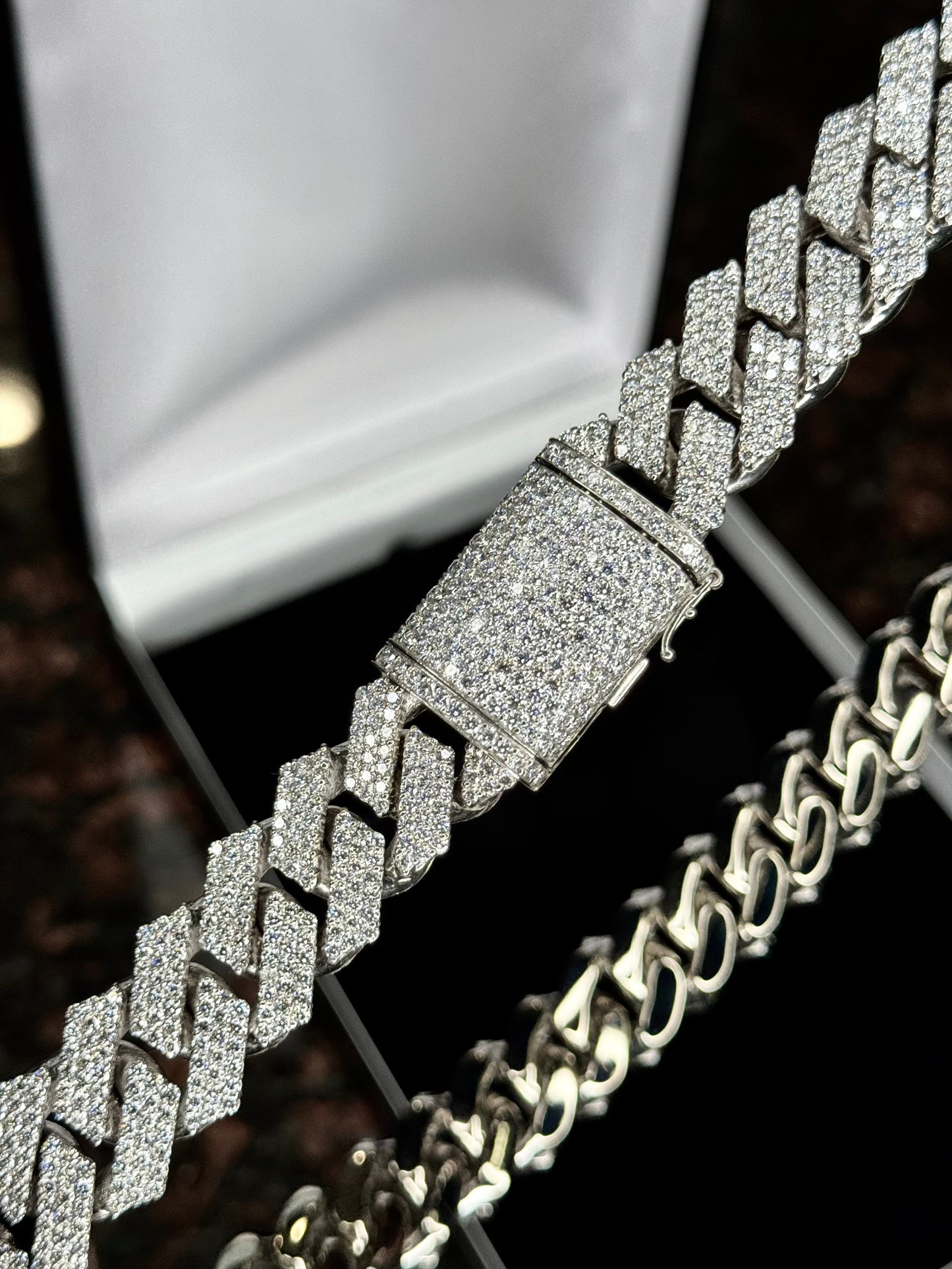 Iced Out Diamond Prong Cuban Link 14K White Gold Chain 423grams 66ct VS - MyWatchLLC