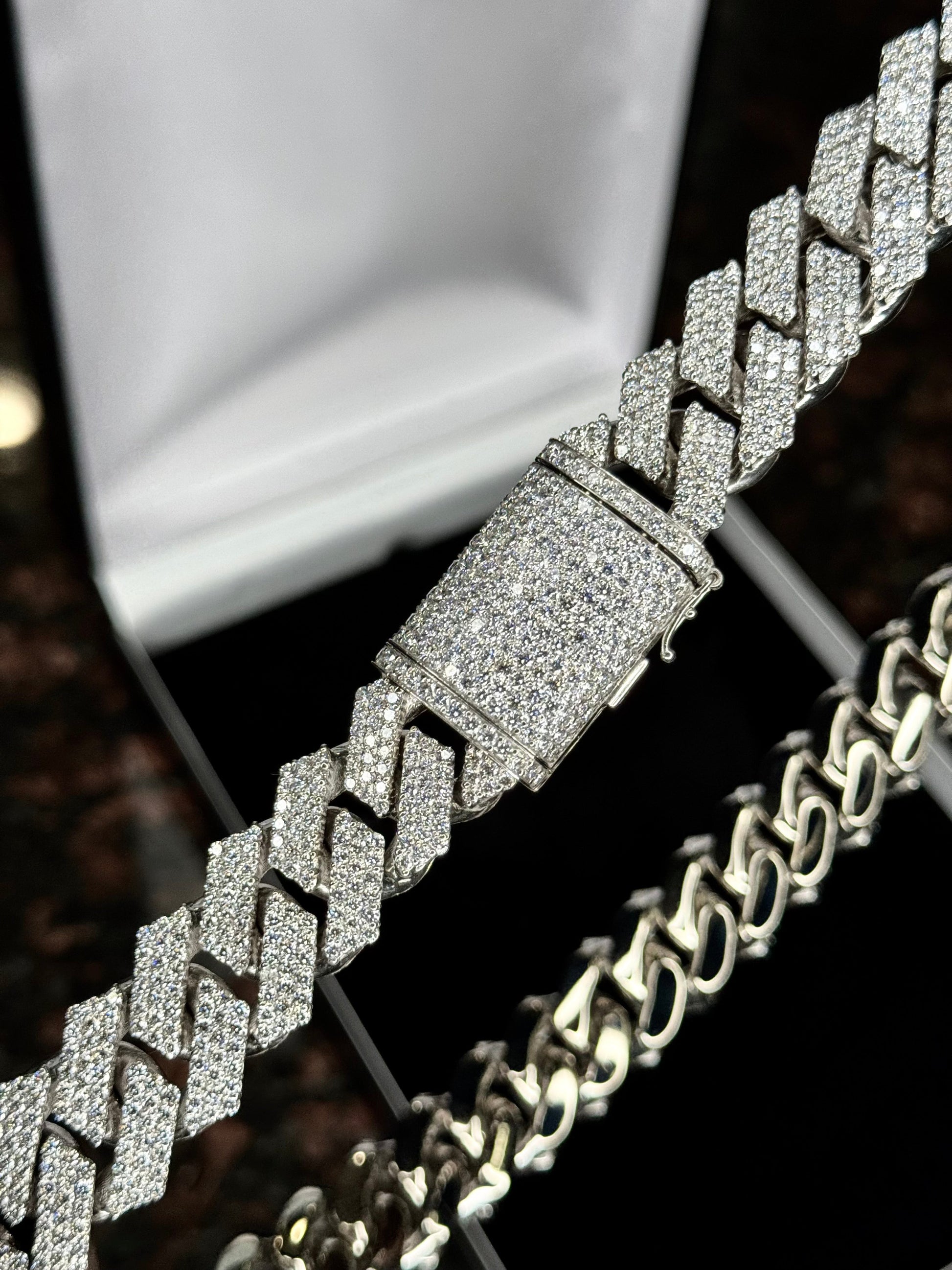 Iced Out Diamond Prong Cuban Link 14K White Gold Chain 423grams 66ct VS - MyWatchLLC