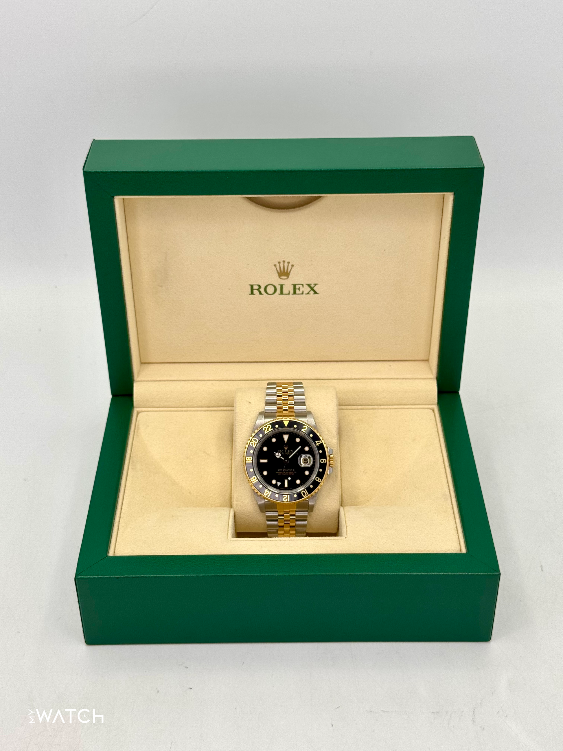 1988 Rolex GMT-Master II 40mm 16713 Two-Tone Jubilee Black Dial - MyWatchLLC
