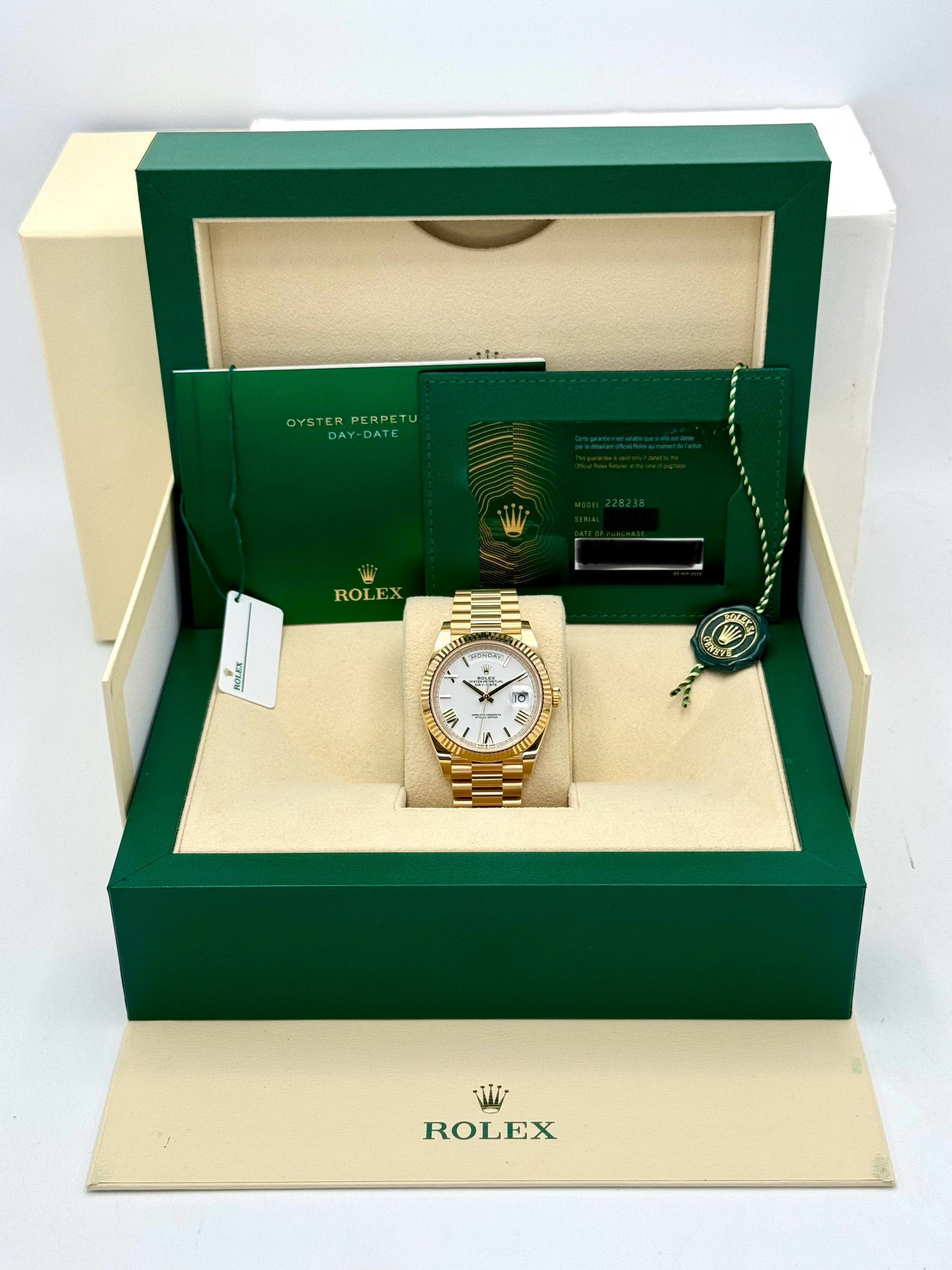 NEW 2024 Rolex Day-Date 40mm 228238 Presidential White Dial - MyWatchLLC