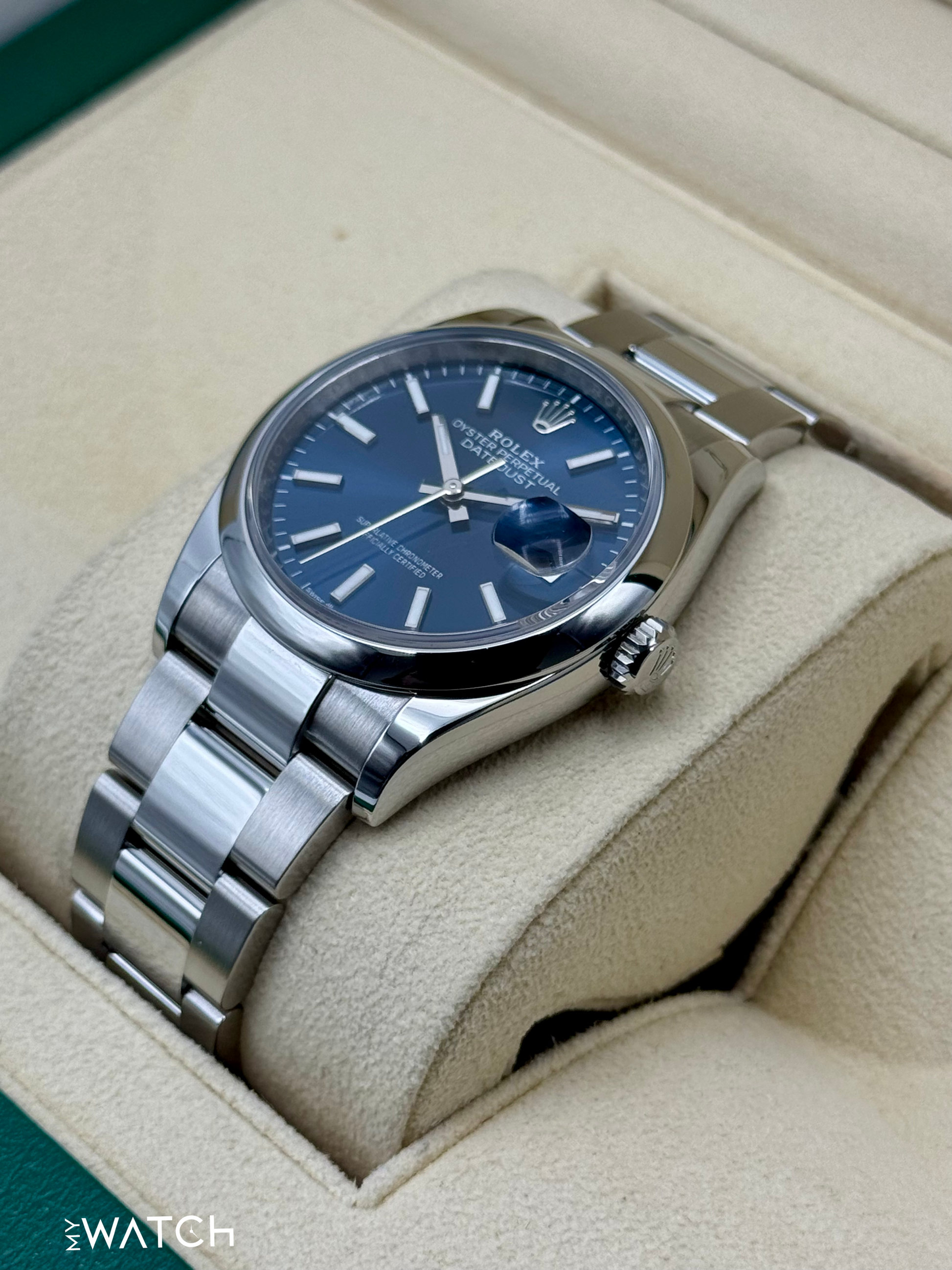 NEW 2025 Rolex Datejust 36mm 126200 Stainless Steel Oyster Blue Dial - MyWatchLLC
