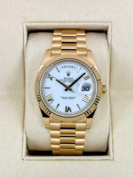 2022 Rolex Day-Date 40mm 228238 Presidential White Dial - MyWatchLLC