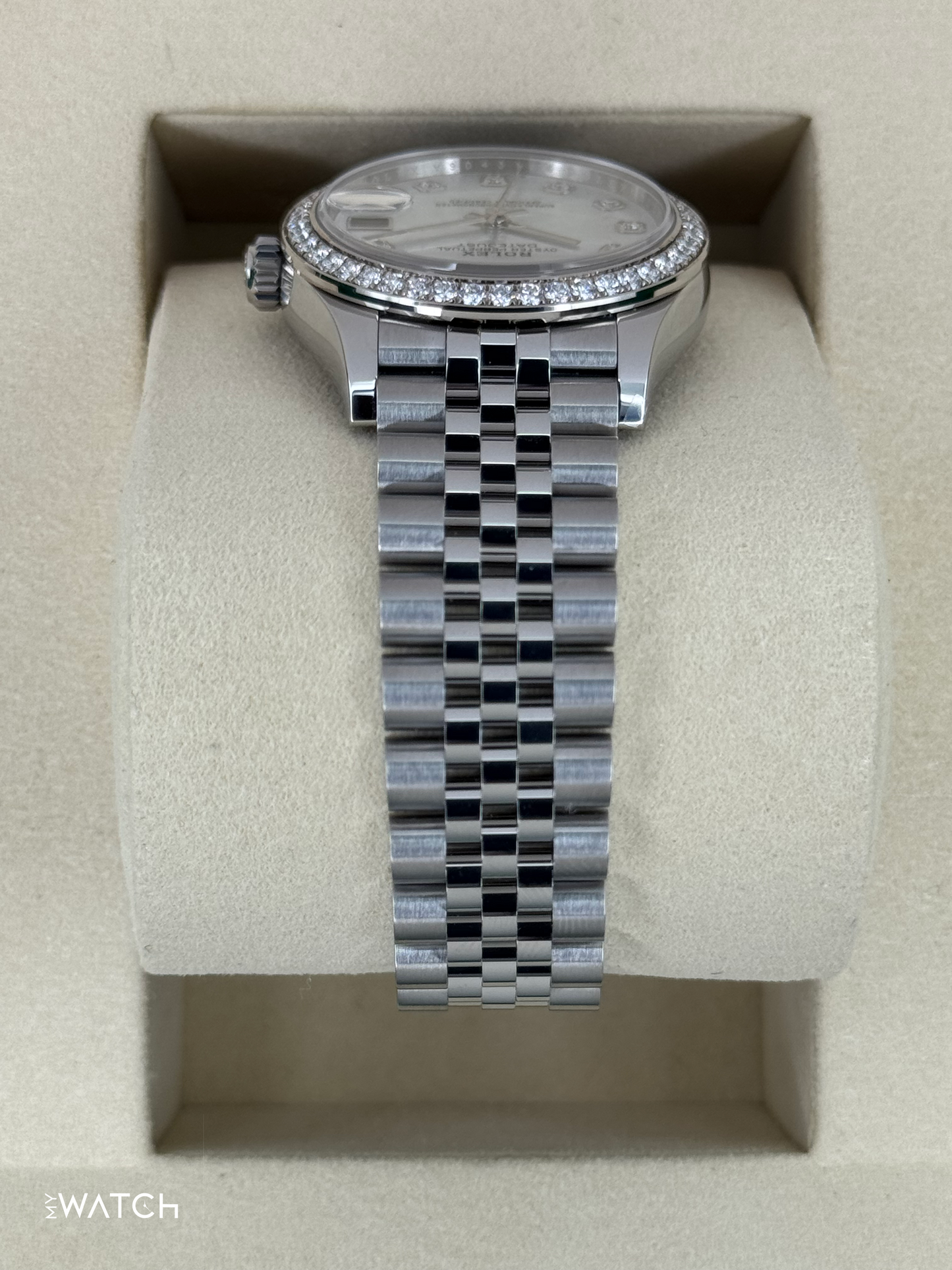 NEW 2025 Rolex Lady Datejust 28mm 278384RBR Jubilee MOP Diamond Dial - MyWatchLLC