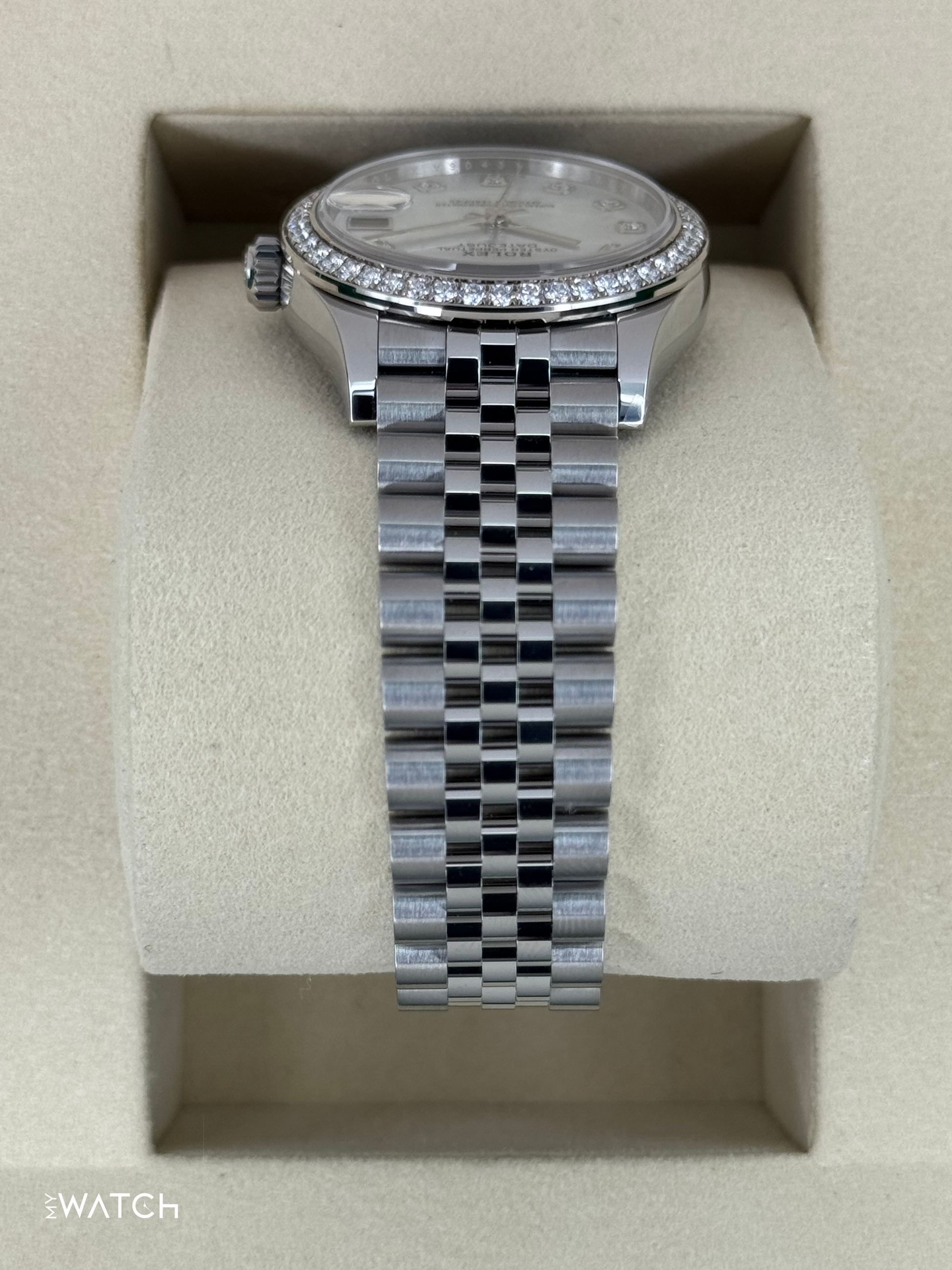 NEW 2025 Rolex Lady Datejust 28mm 278384RBR Jubilee MOP Diamond Dial - MyWatchLLC