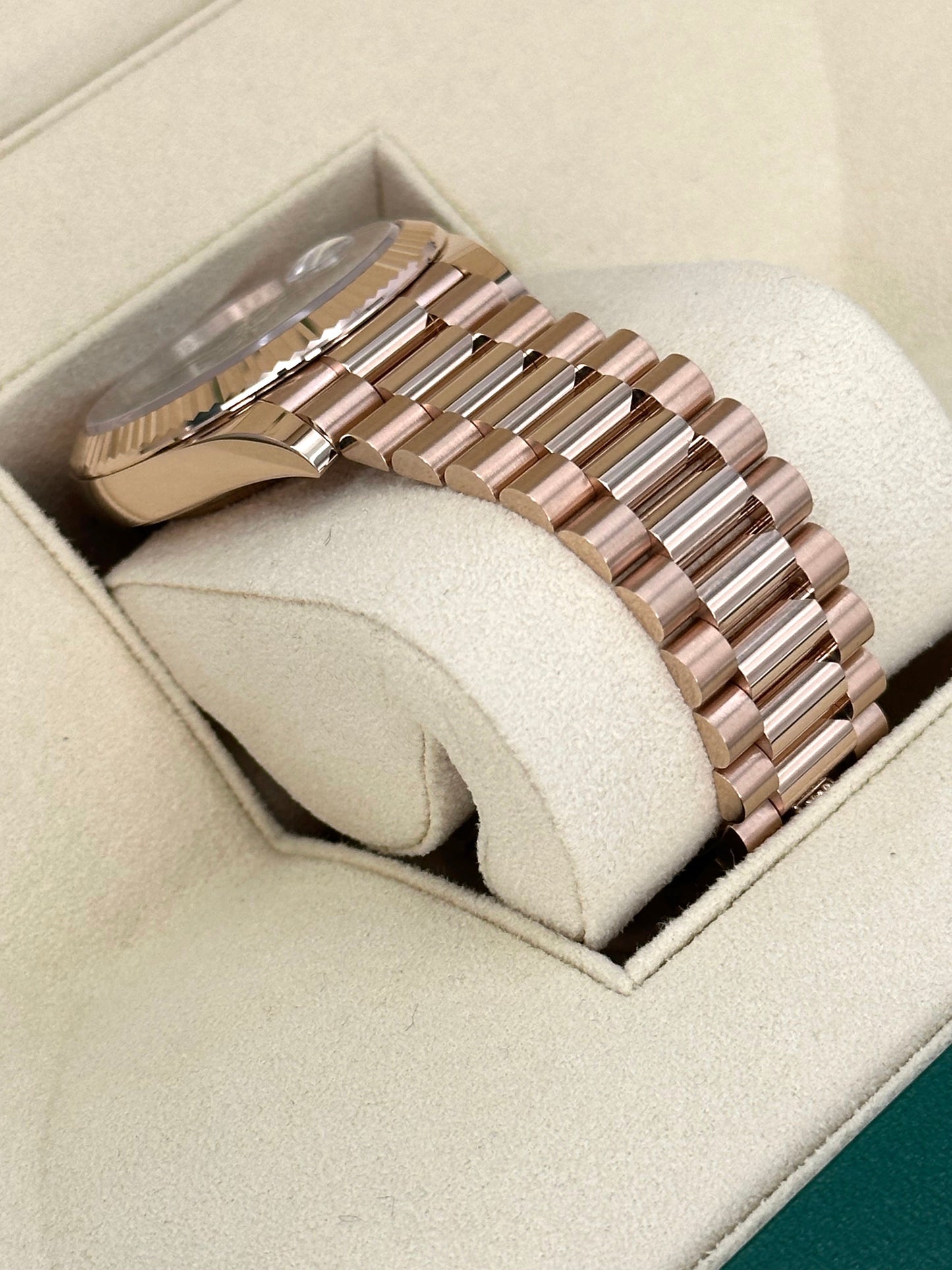 NEW 2024 Rolex Day-Date 40mm 228235 Presidential Rose Gold Olive Dial - MyWatchLLC