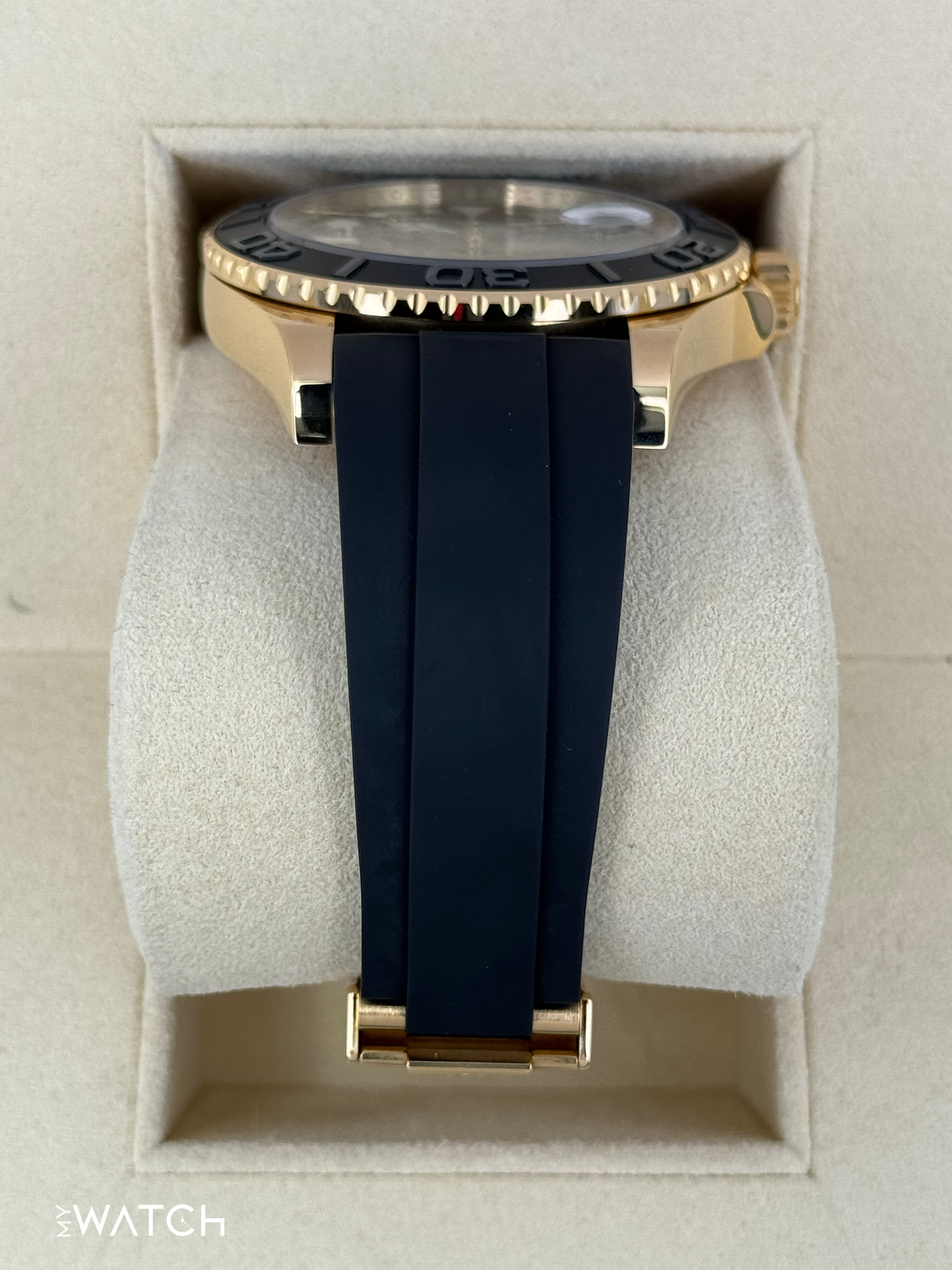 2022 Rolex Yacht-Master 42mm 226658 Gold Oysterflex Black Dial - MyWatchLLC