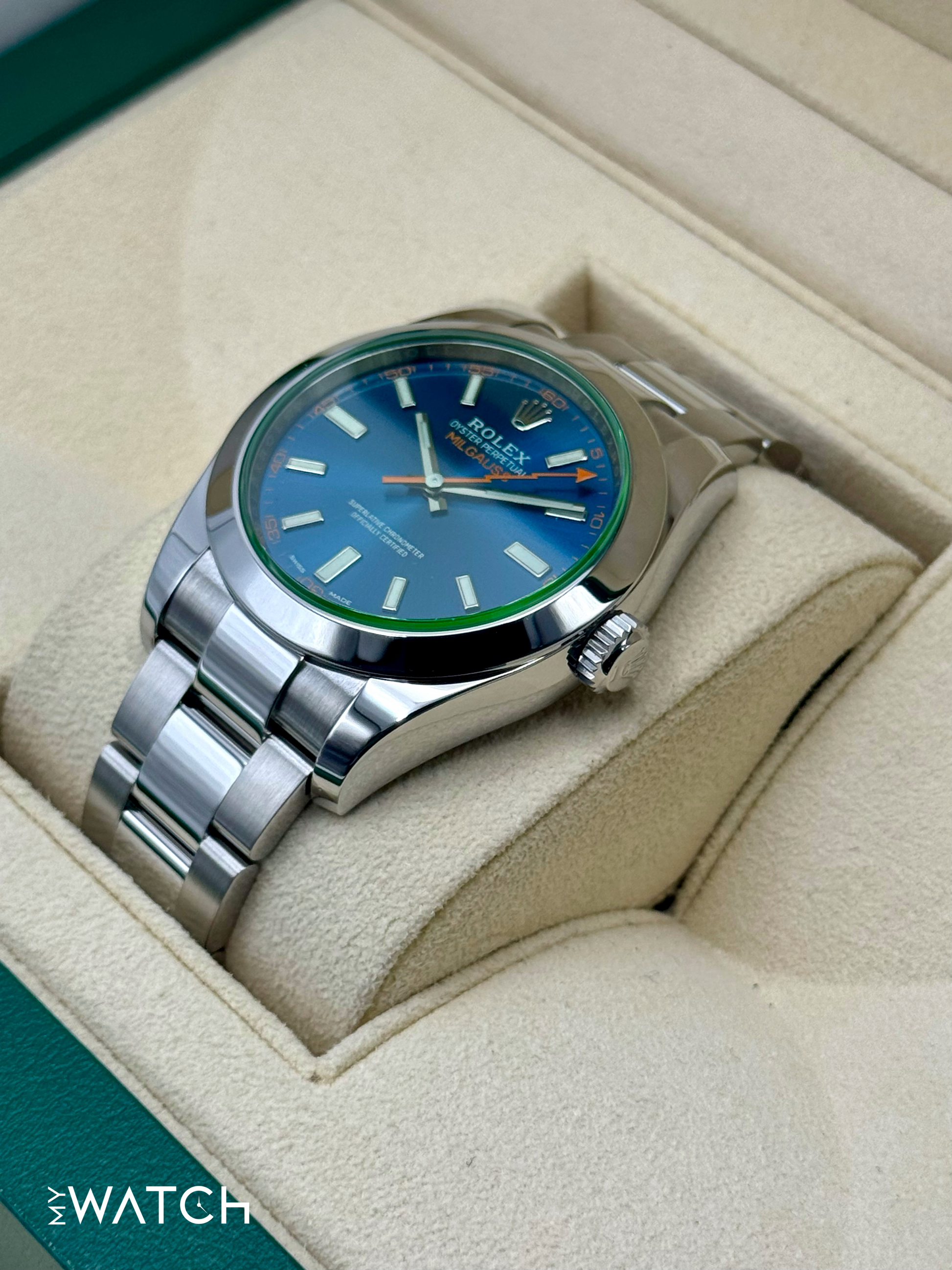 2022 Rolex Milgauss 40mm 116400GV Stainless Steel Blue Dial - MyWatchLLC