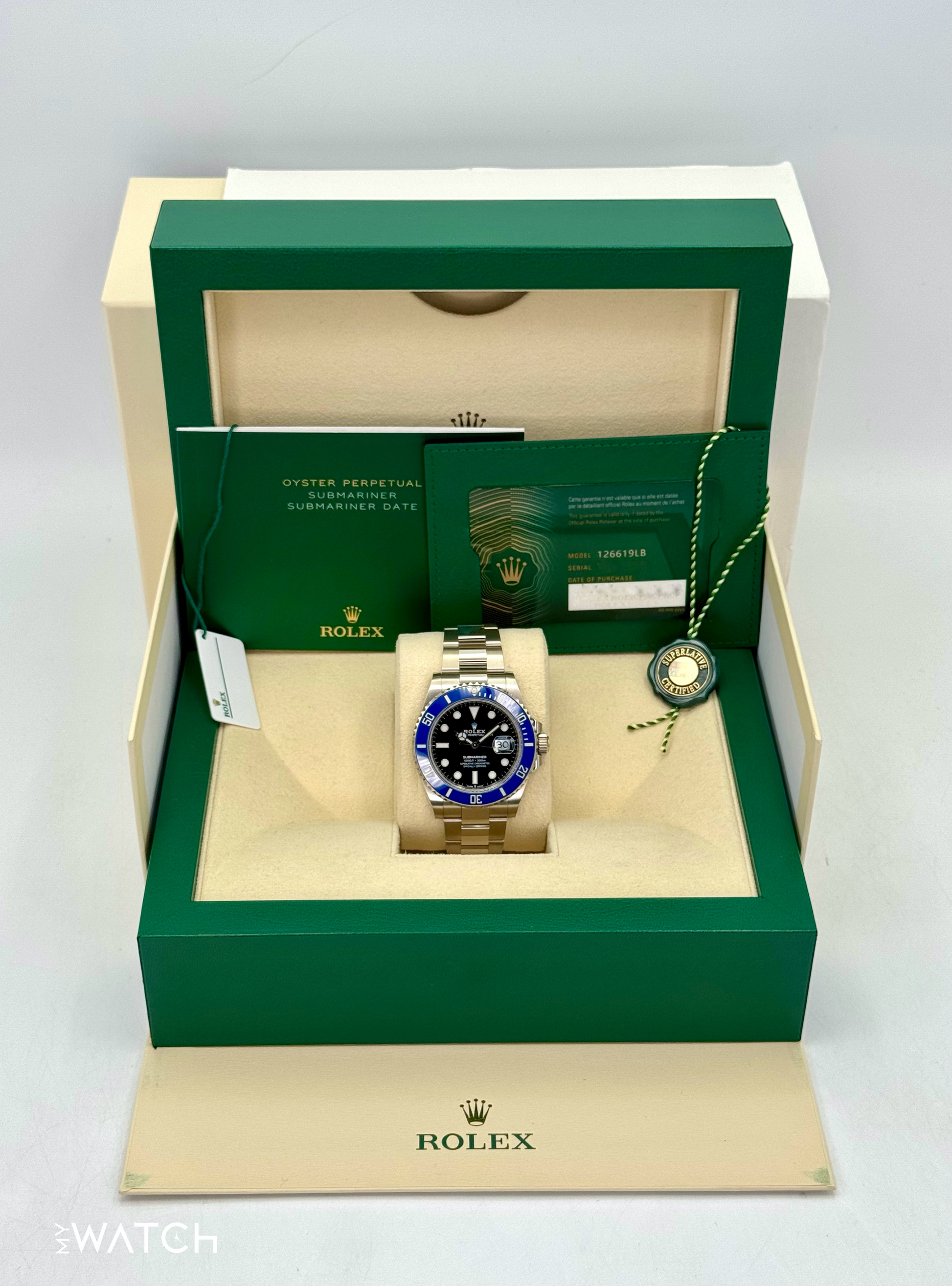 NEW 2022 Rolex Submariner “Cookie Monster â€?41mm 126619LB White Gold Black Dial - MyWatchLLC