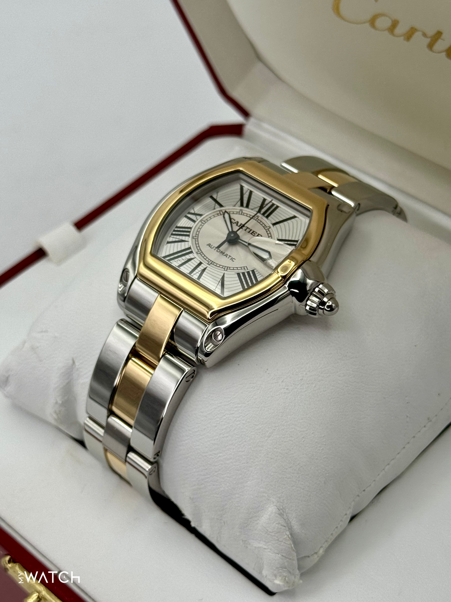 2009 Cartier Roadster 30.4mm 62031Y4 Two-Tone Silver Dial - MyWatchLLC