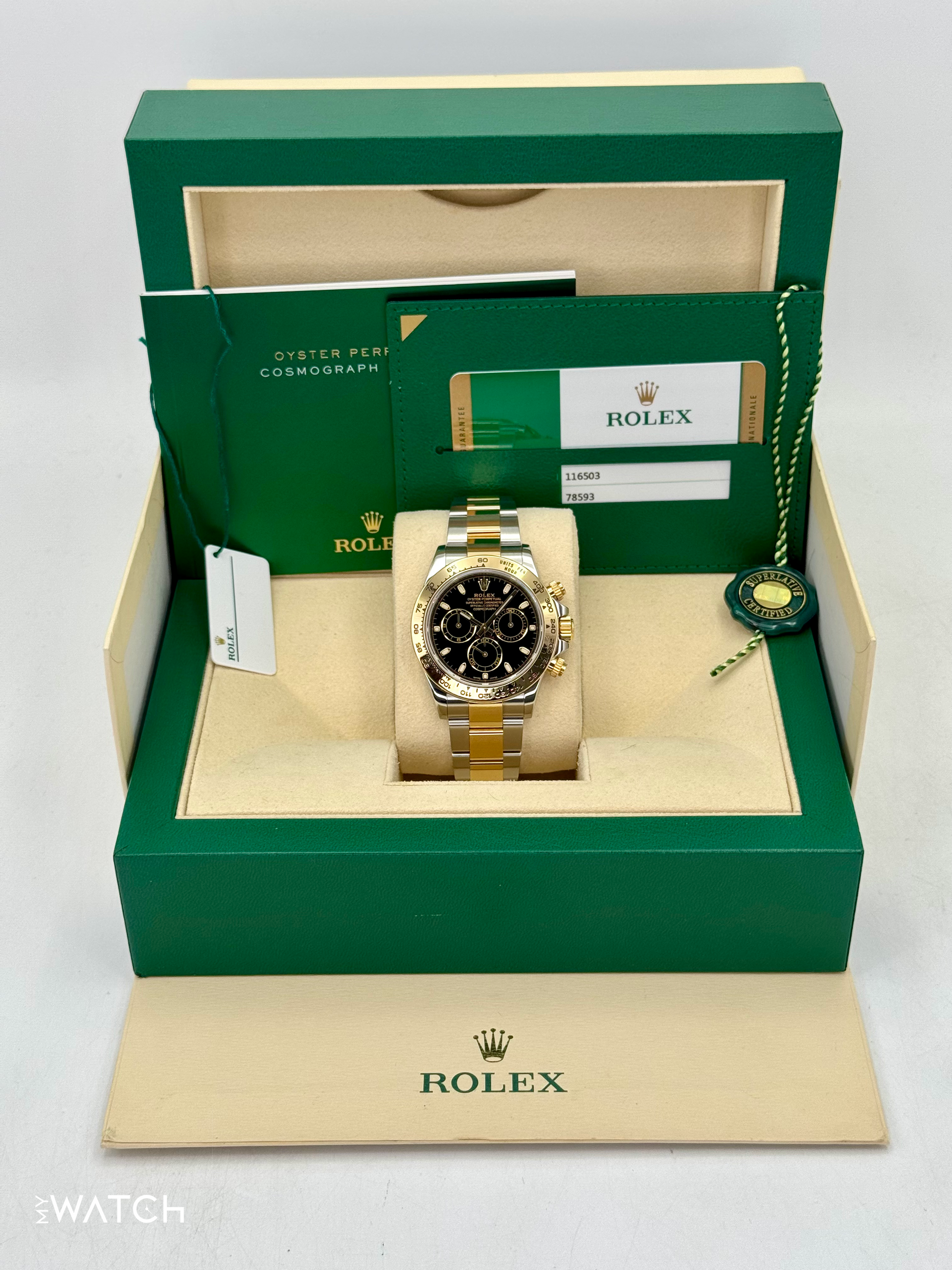 2017 Rolex Daytona 40mm 116503 Two-Tone Black Dial - MyWatchLLC