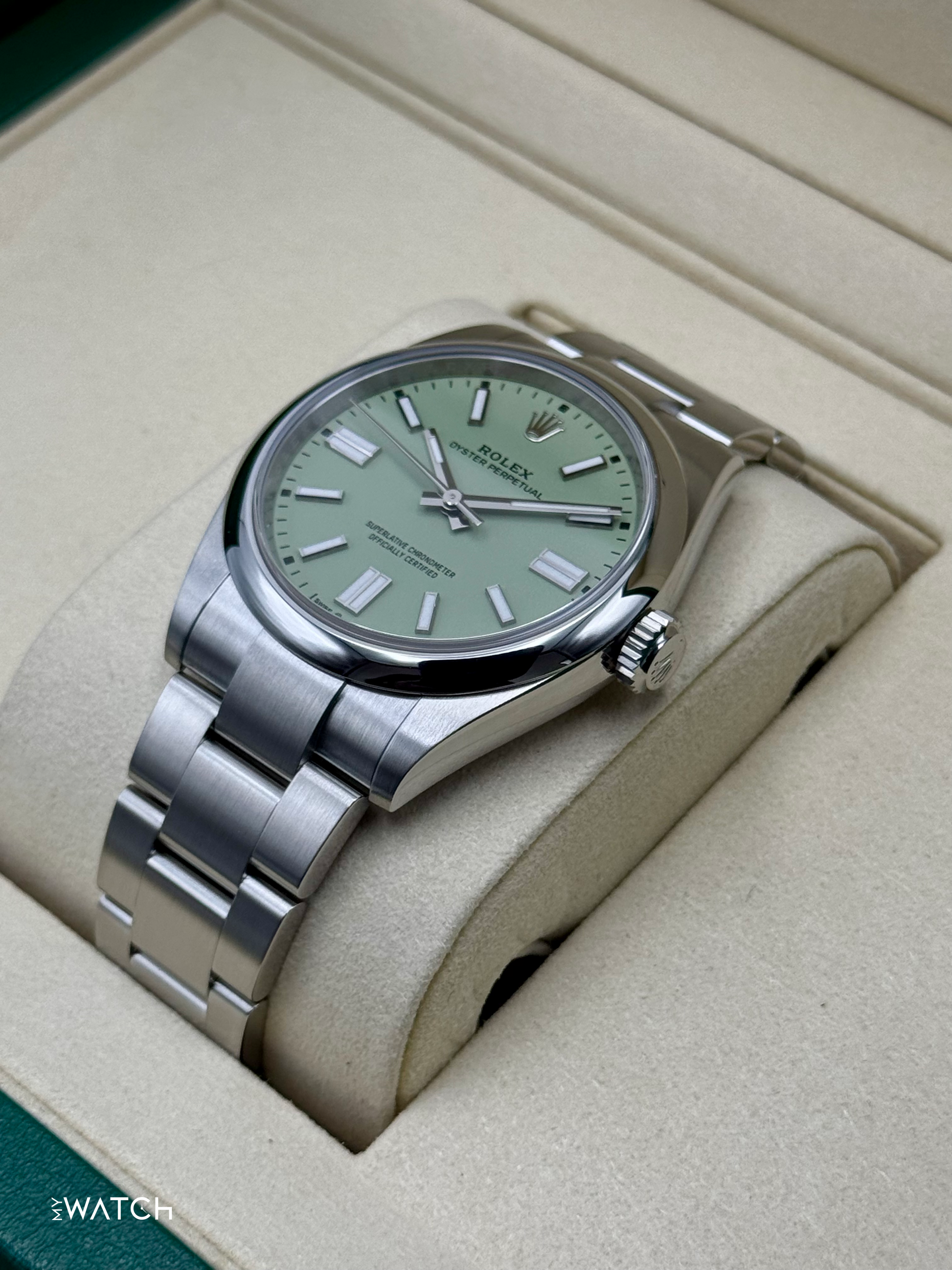 NEW 2025 Rolex Oyster Perpetual 41mm 134300 Pistachio Dial - MyWatchLLC
