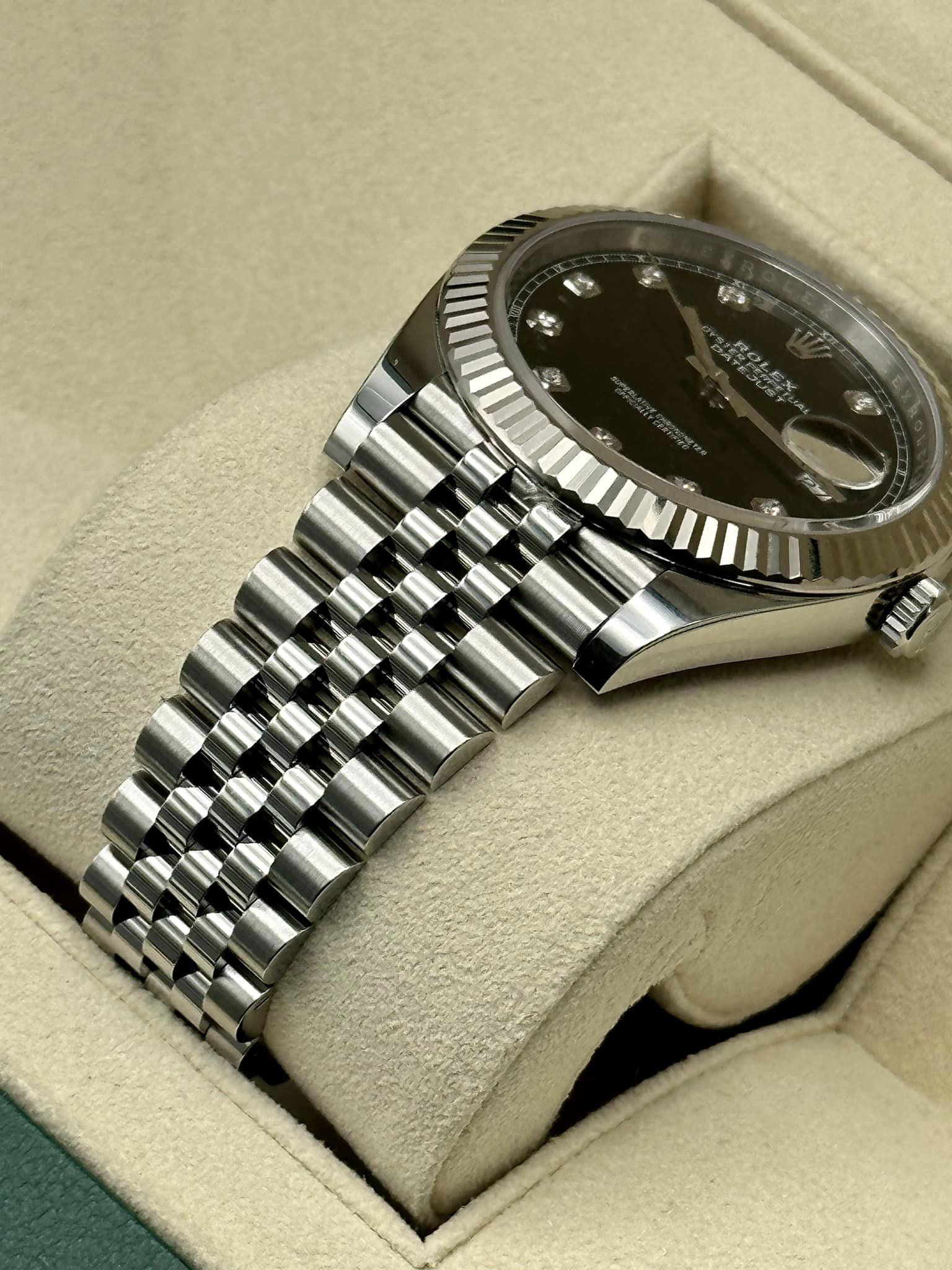 2019 Rolex Datejust 41mm 126334 Stainless Steel Black Diamond Dial Jubilee - MyWatchLLC