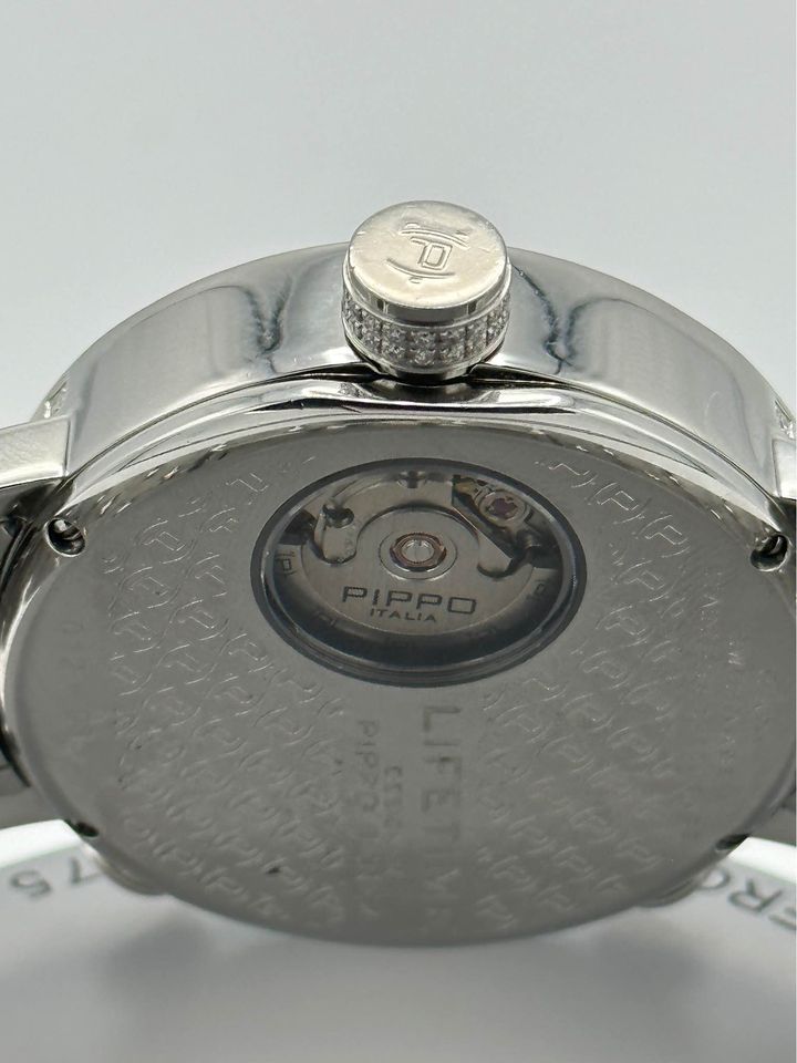 Pippo Perez Lifetime 43mm 012-0351 Stainless Steel Pave Diamond Bezel - MyWatchLLC