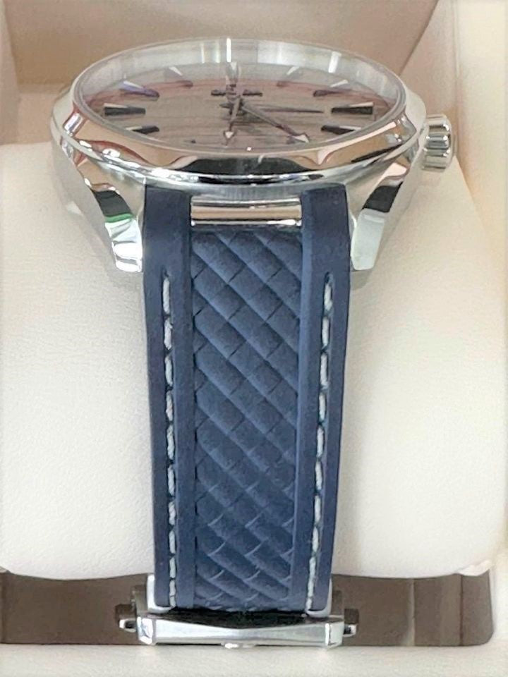 2022 Omega Seamaster Aqua Terra 41mm Grey Dial Blue Rubber Strap with SST Deployment Clasp - MyWatchLLC
