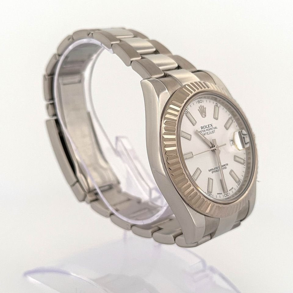 2013 Rolex Datejust II 41mm 116334 Stainless Steel White Stick Dial - MyWatchLLC