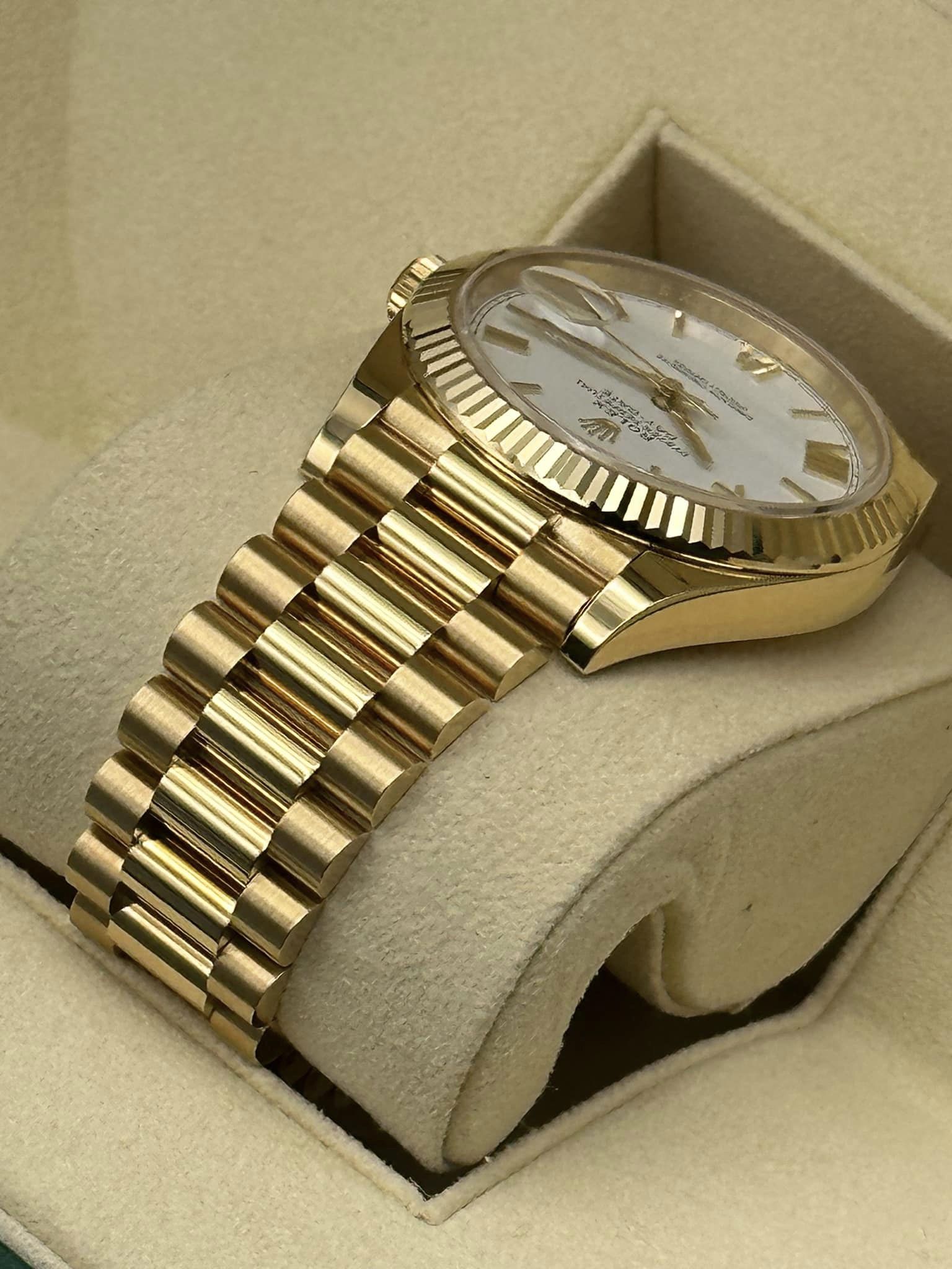 2019 Rolex Day-Date 40mm 228238 YG President White Roman Numeral Dial - MyWatchLLC