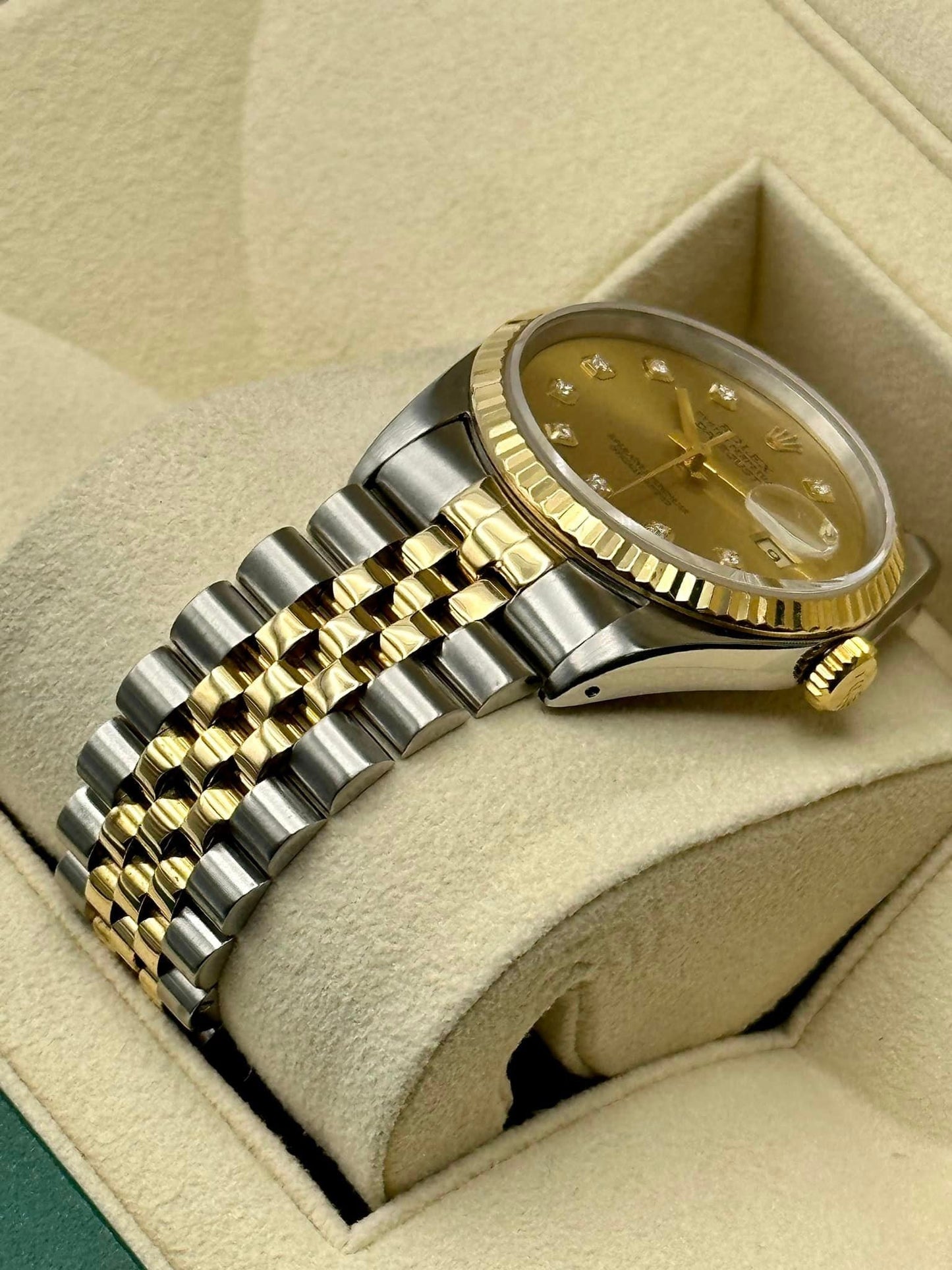 Rolex Datejust 36mm 16233 Two-Tone Champagne Diamond Dial Jubilee - MyWatchLLC