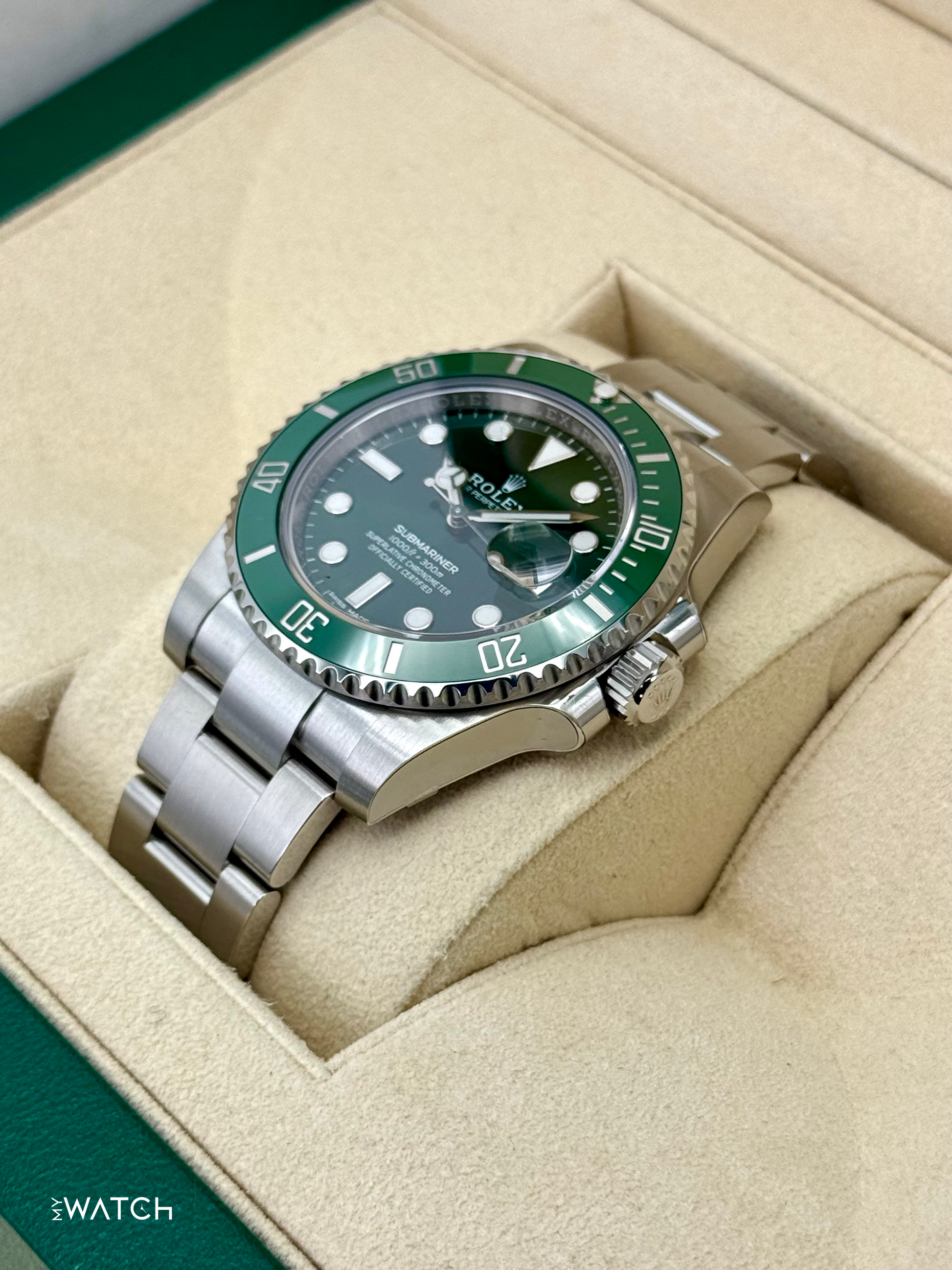 NEW 2019 Rolex Submariner "Hulk" 40mm 116610LV Green Dial (STICKERED) - MyWatchLLC