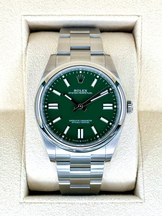 NEW 2024 Rolex Oyster Perpetual 41mm 124300 Green Dial - MyWatchLLC