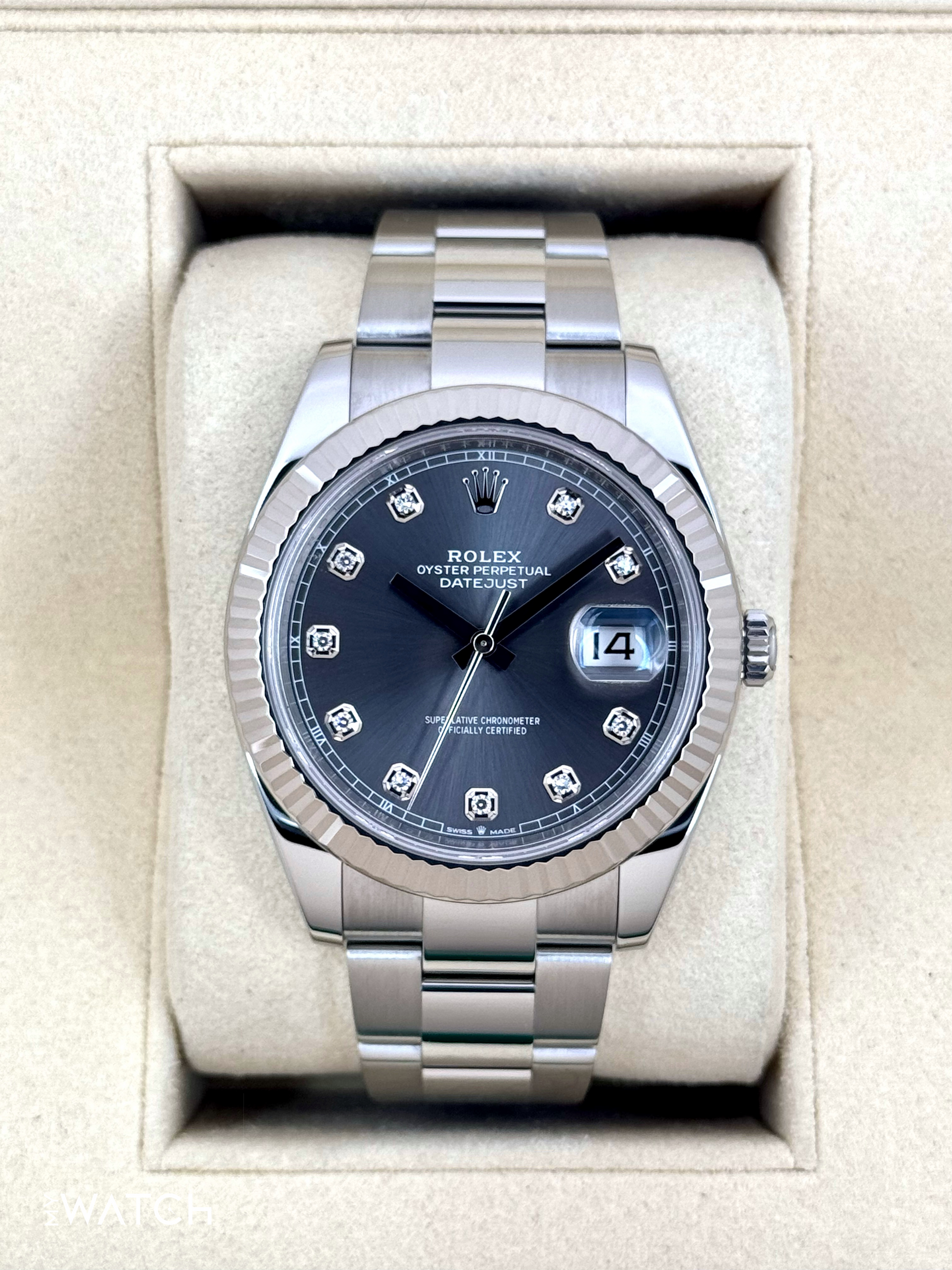 2022 Rolex Datejust 41mm 126334 Stainless Steel Oyster Rhodium Diamond Dial - MyWatchLLC