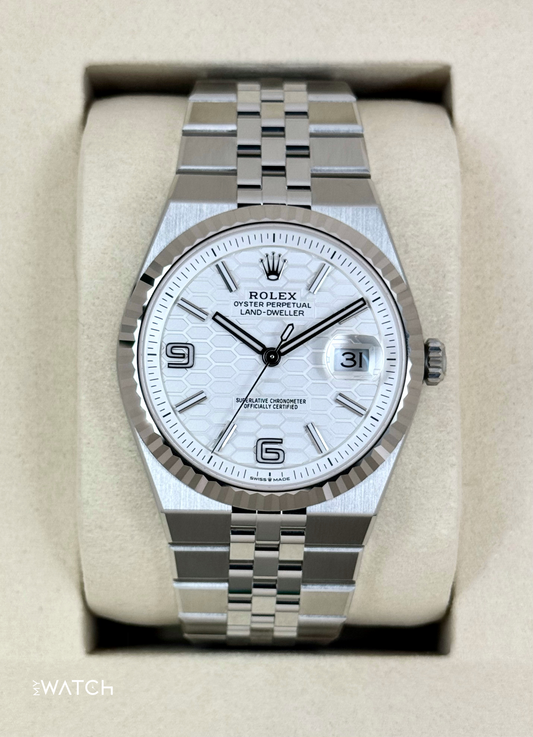 NEW 2025 Rolex Land-Dweller 40mm 127334 Stainless Steel Jubilee White Dial - MyWatchLLC