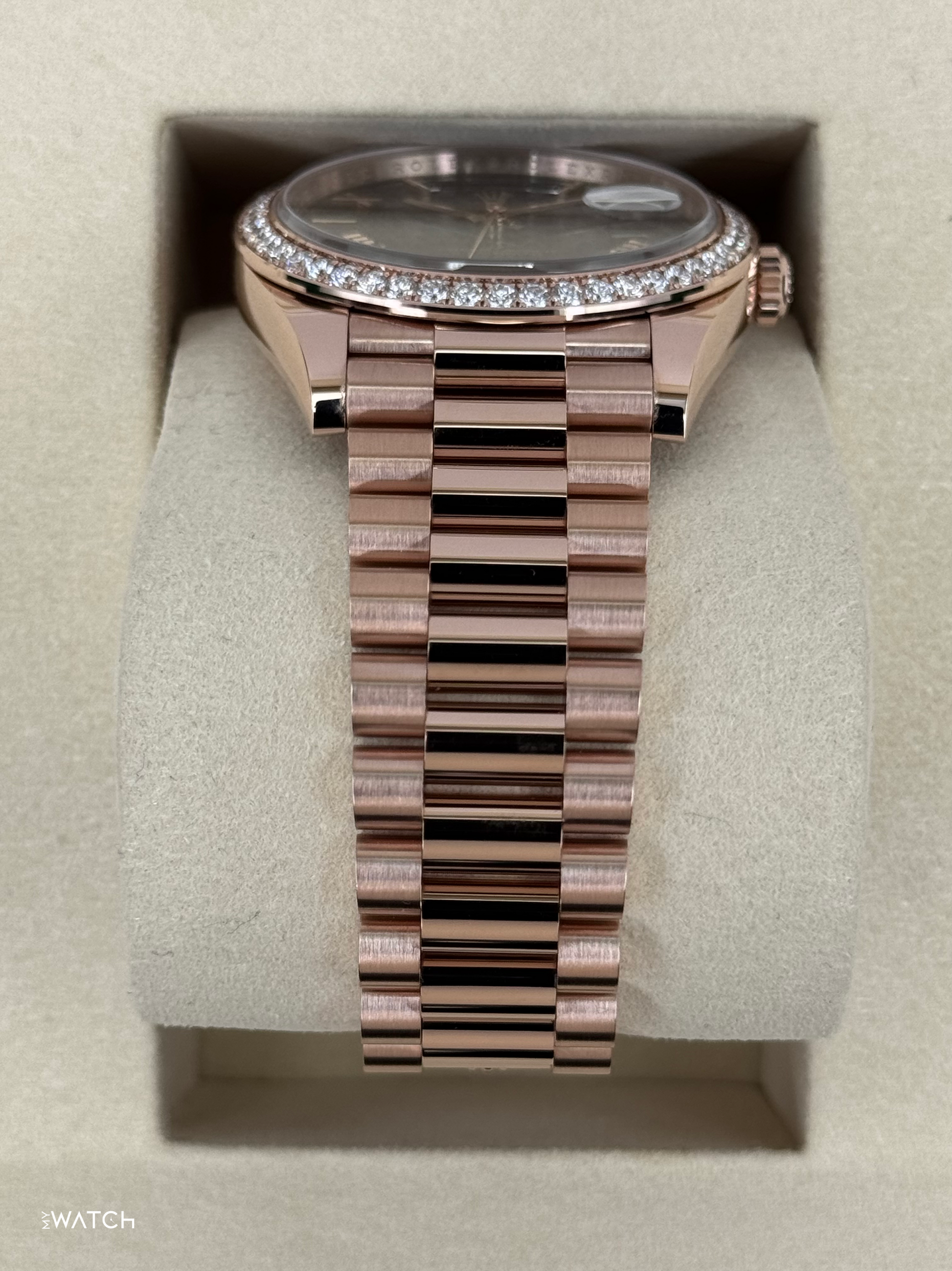 NEW 2025 Rolex Day-Date 40mm 228345RBR Rose Gold Slate Ombre Dial - MyWatchLLC