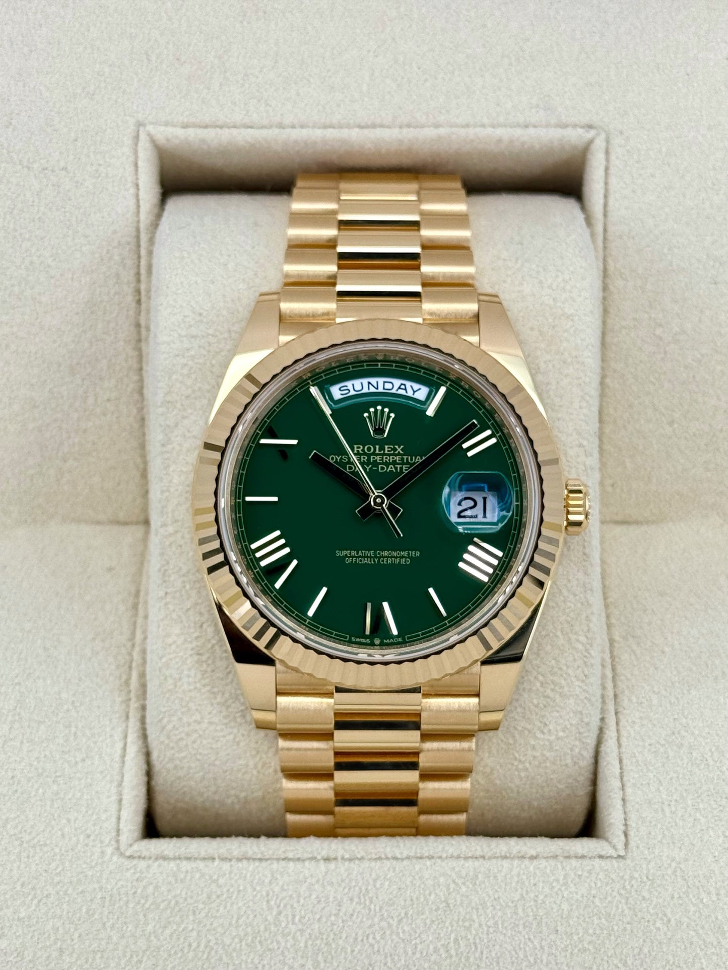 2023 Rolex Day-Date 40mm 228238 Presidential Green Dial - MyWatchLLC