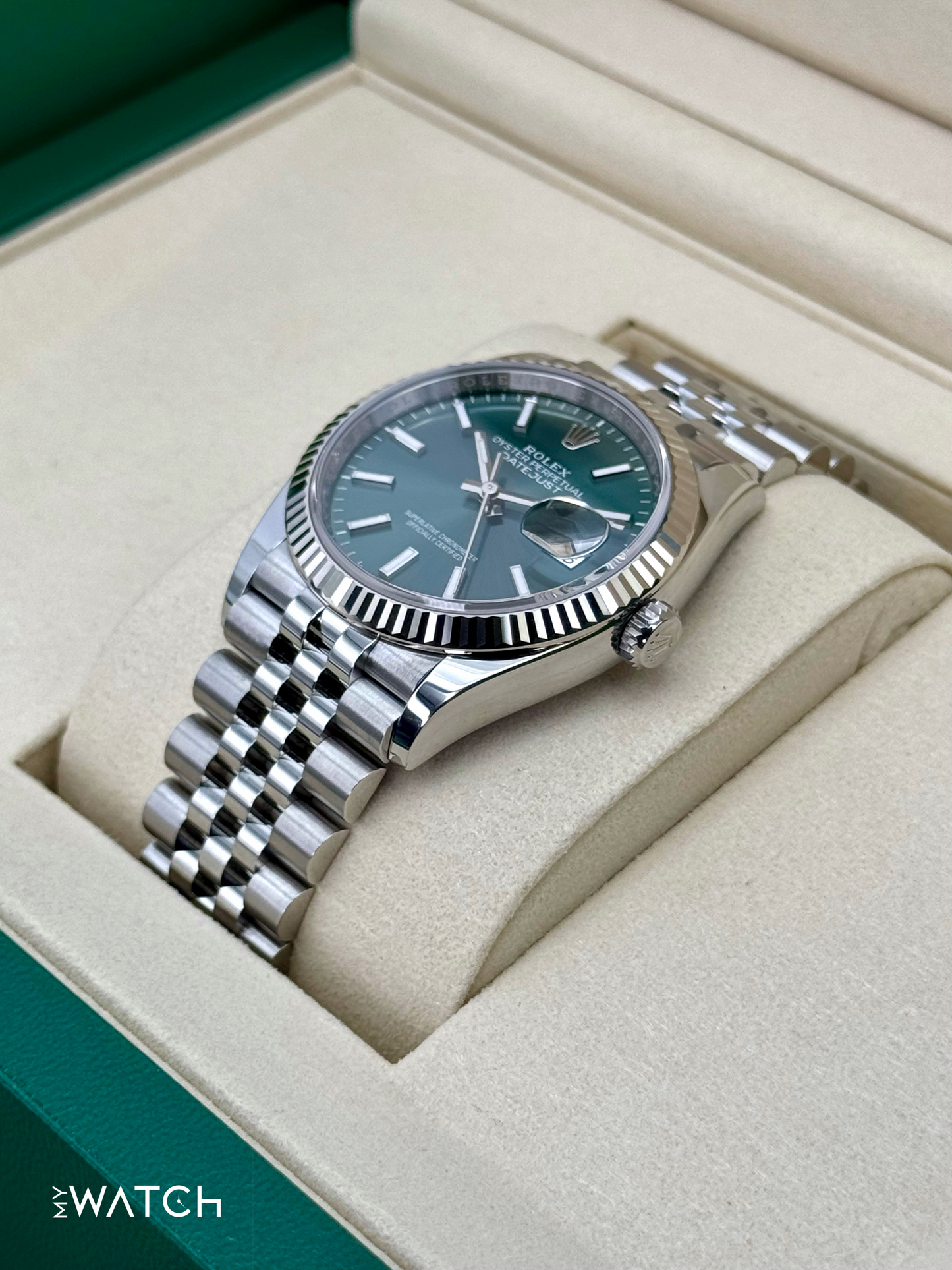 NEW 2025 Rolex Datejust 36mm 126234 Jubilee Green Dial - MyWatchLLC