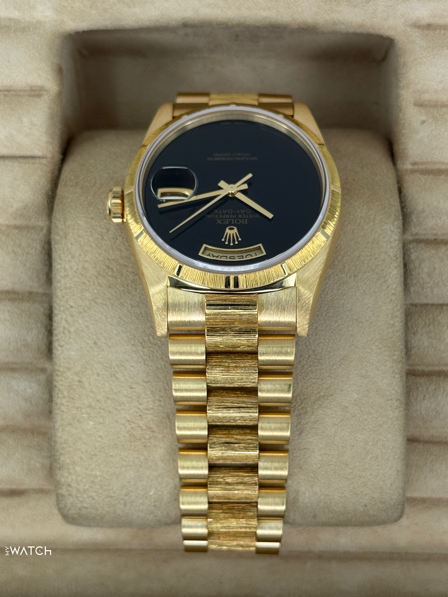 1998 Rolex Day-Date 36mm 18248 Presidential Black Onyx Dial (FRESH ROLEX SERVICE)