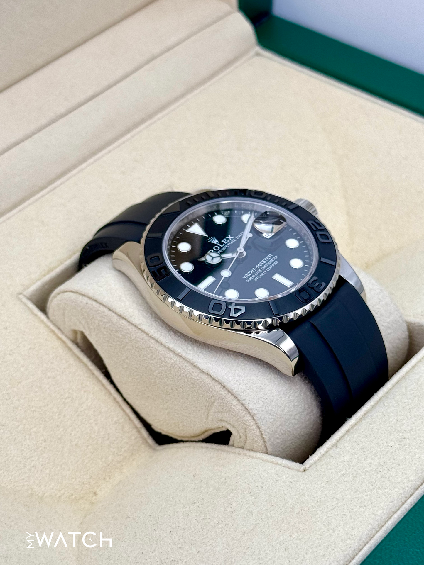 2020 Rolex Yacht-Master 42mm 226659 White Gold Oysterflex Black Dial - MyWatchLLC