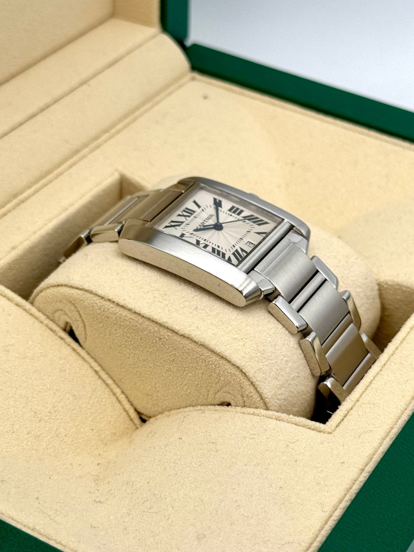 1999 Cartier Tank Francaise 28mm Stainless Steel White Dial - MyWatchLLC
