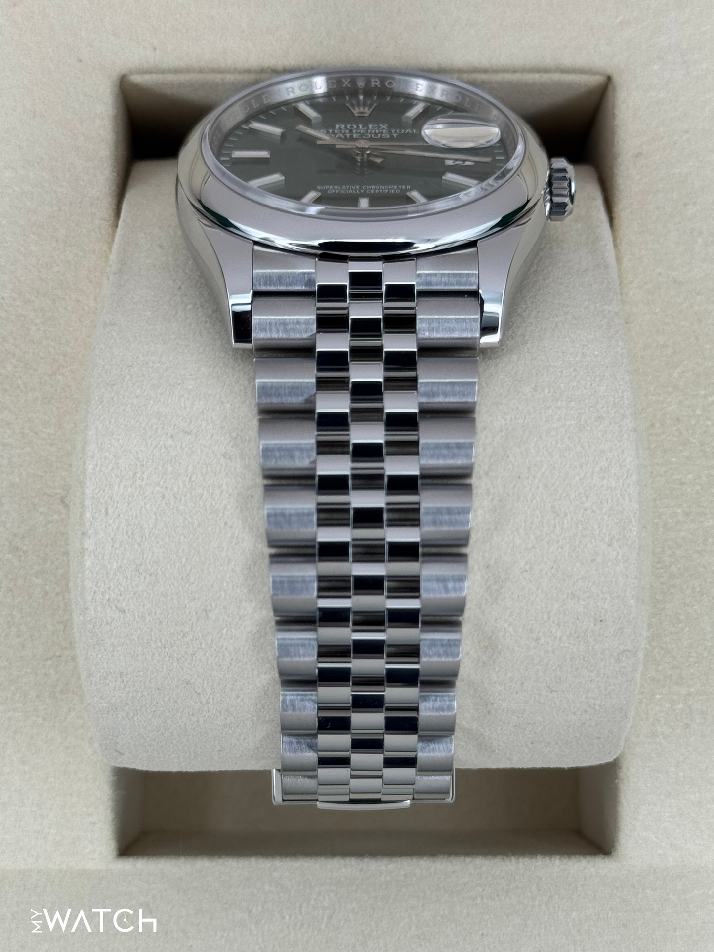 NEW 2025 Rolex Datejust 36mm 126200 Stainless Steel Jubilee Green Dial - MyWatchLLC