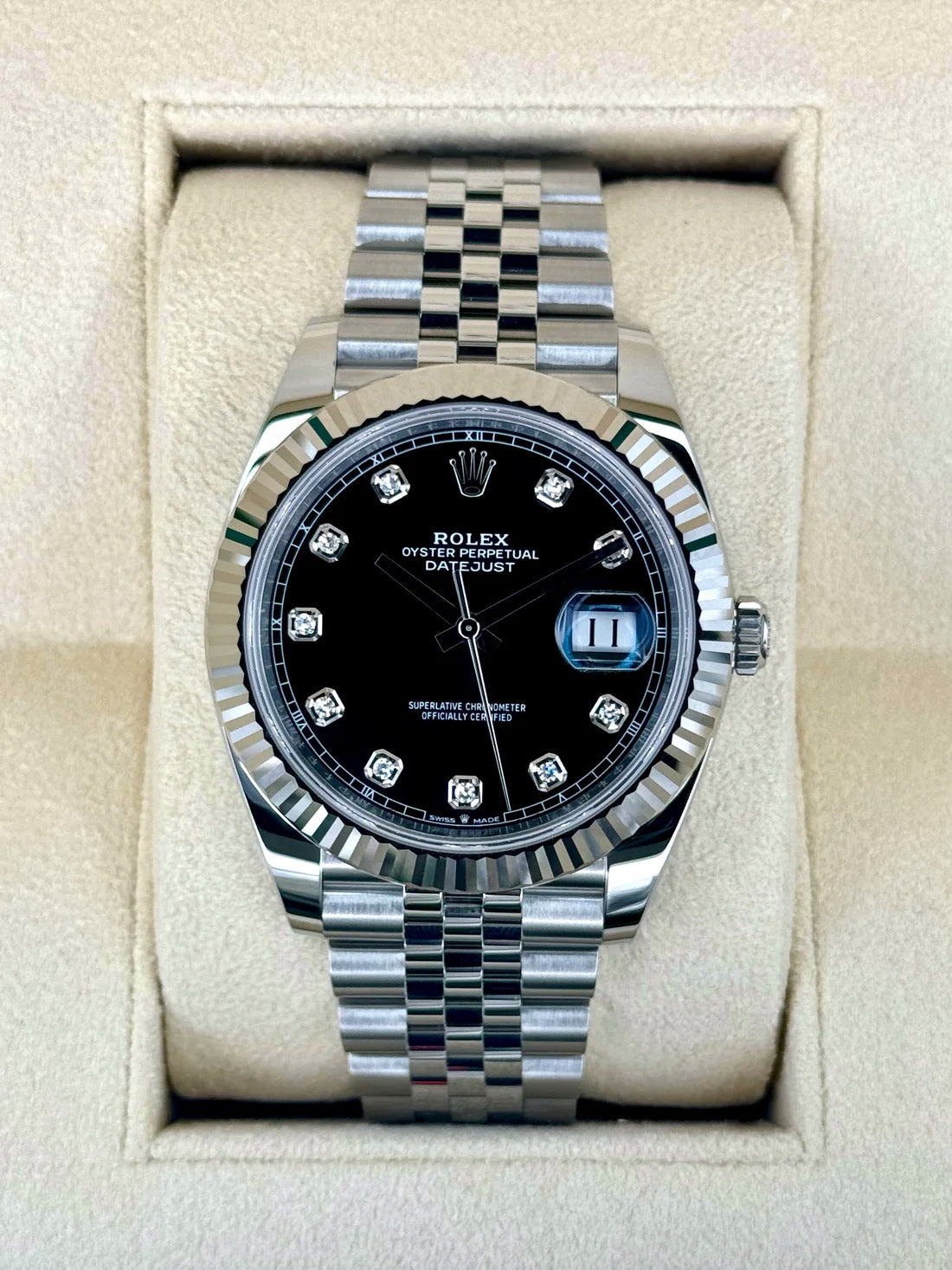 NEW 2025 Rolex Datejust 41mm 126334 Jubilee Black Diamond Dial - MyWatchLLC