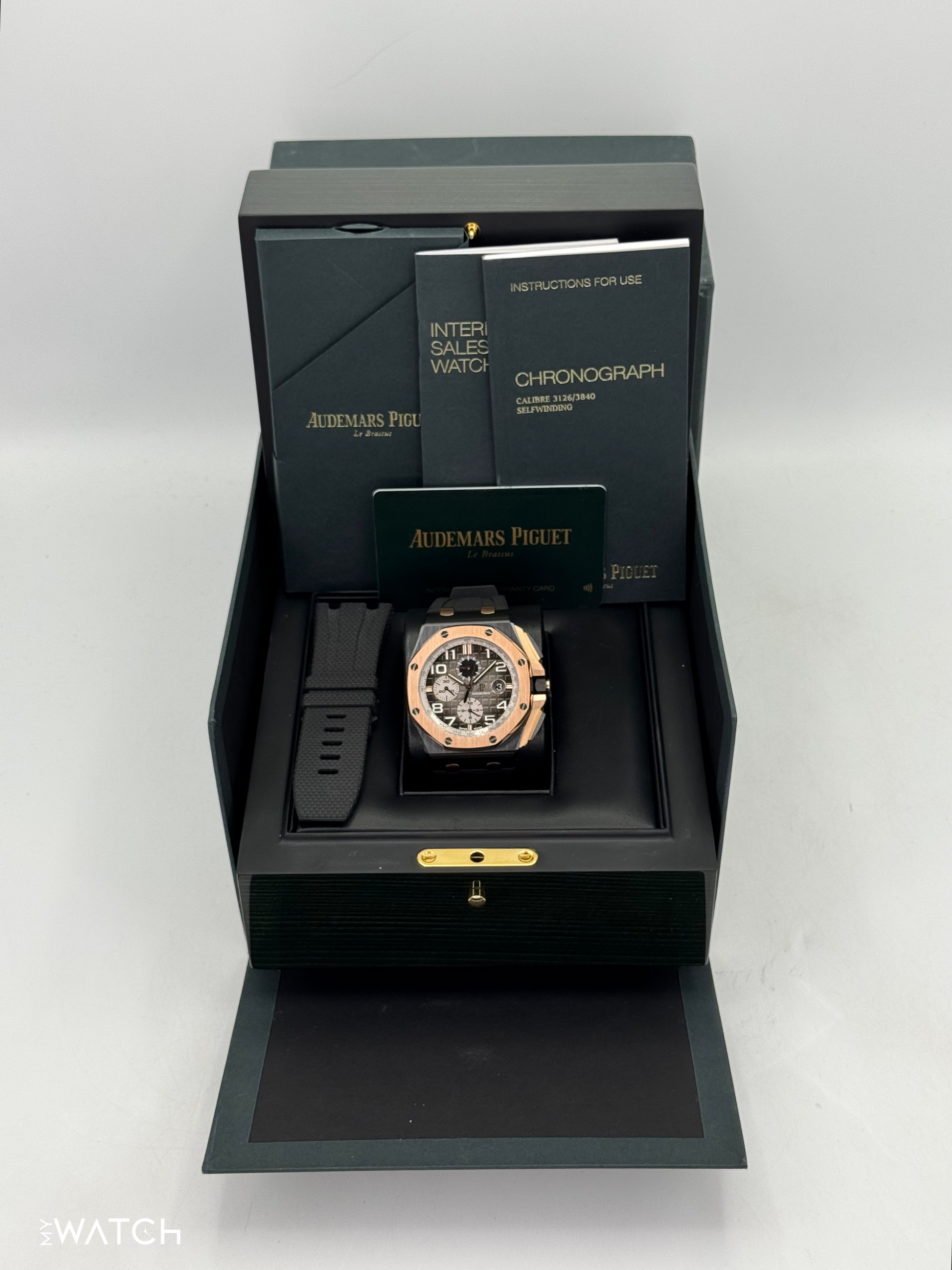 2021 Audemars Piguet Royal Oak Offshore 44mm 26405NR Rose Gold Black Dial - MyWatchLLC
