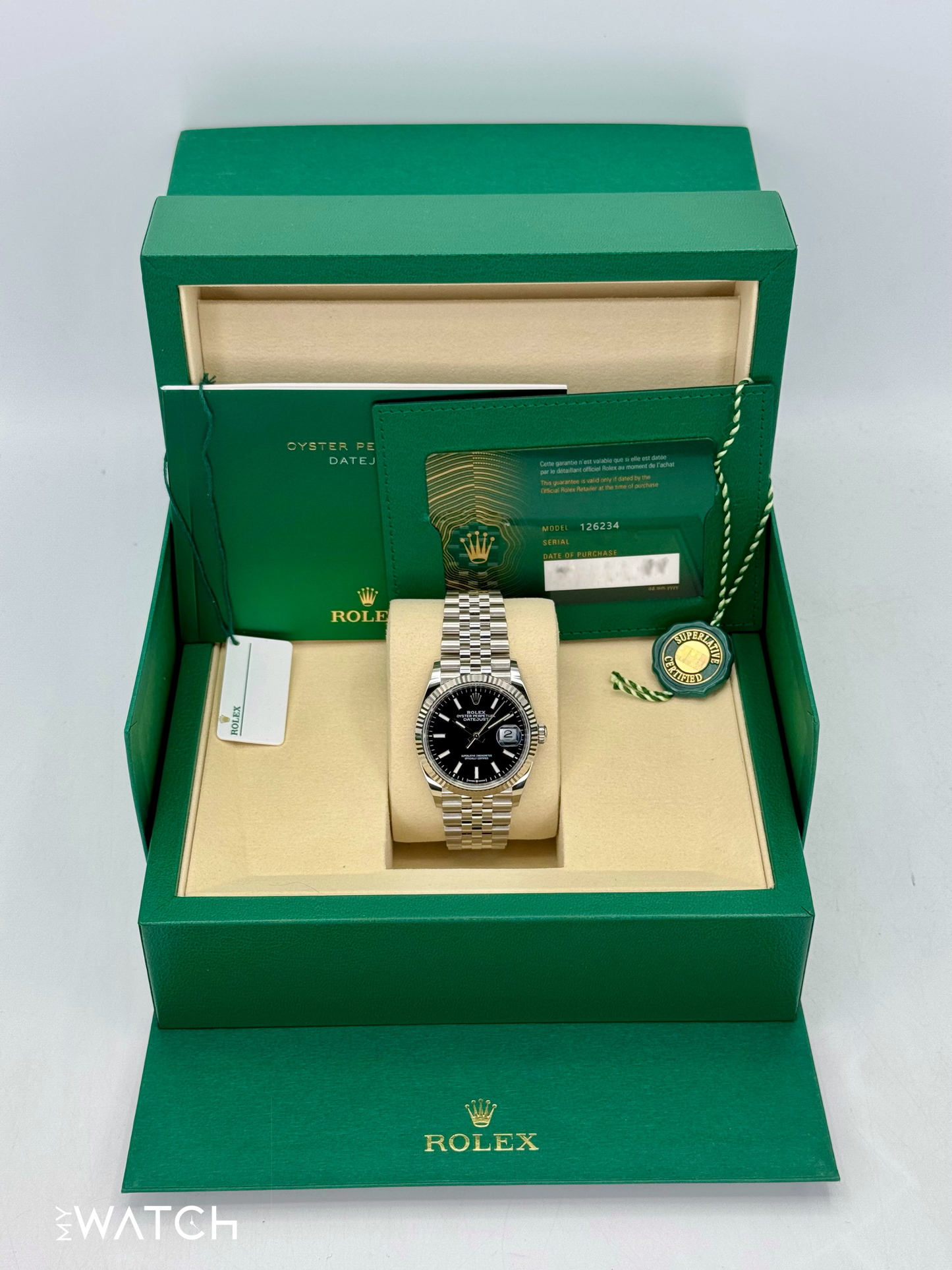 NEW 2025 Rolex Datejust 36mm 126234 Stainless Steel Jubilee Black Dial - MyWatchLLC