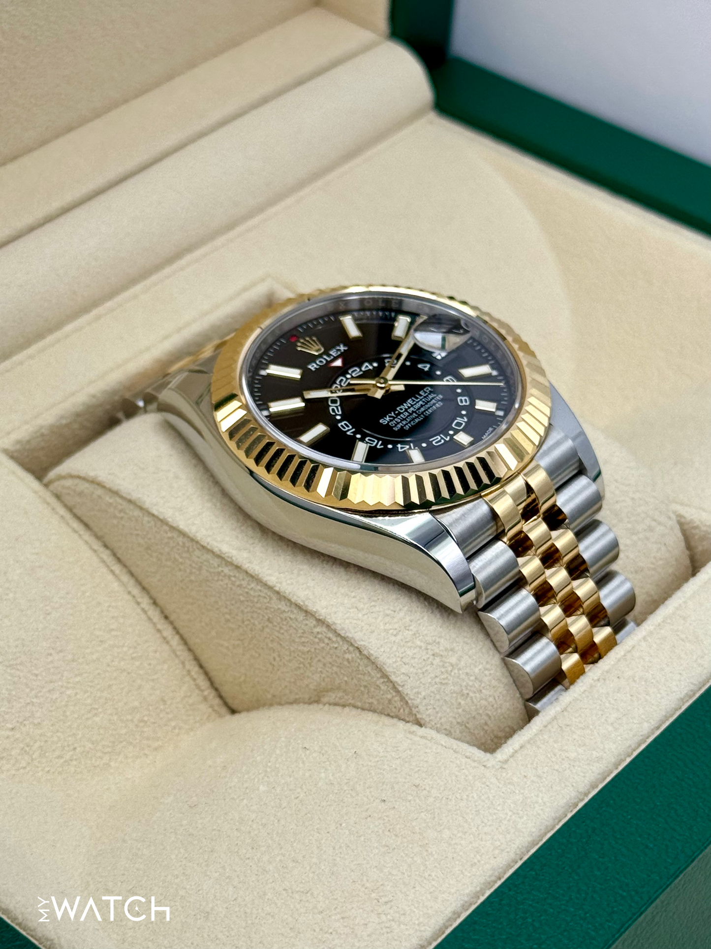 2023 Rolex Sky-Dweller 42mm 326933 Two-Tone Jubilee Black Dial - MyWatchLLC