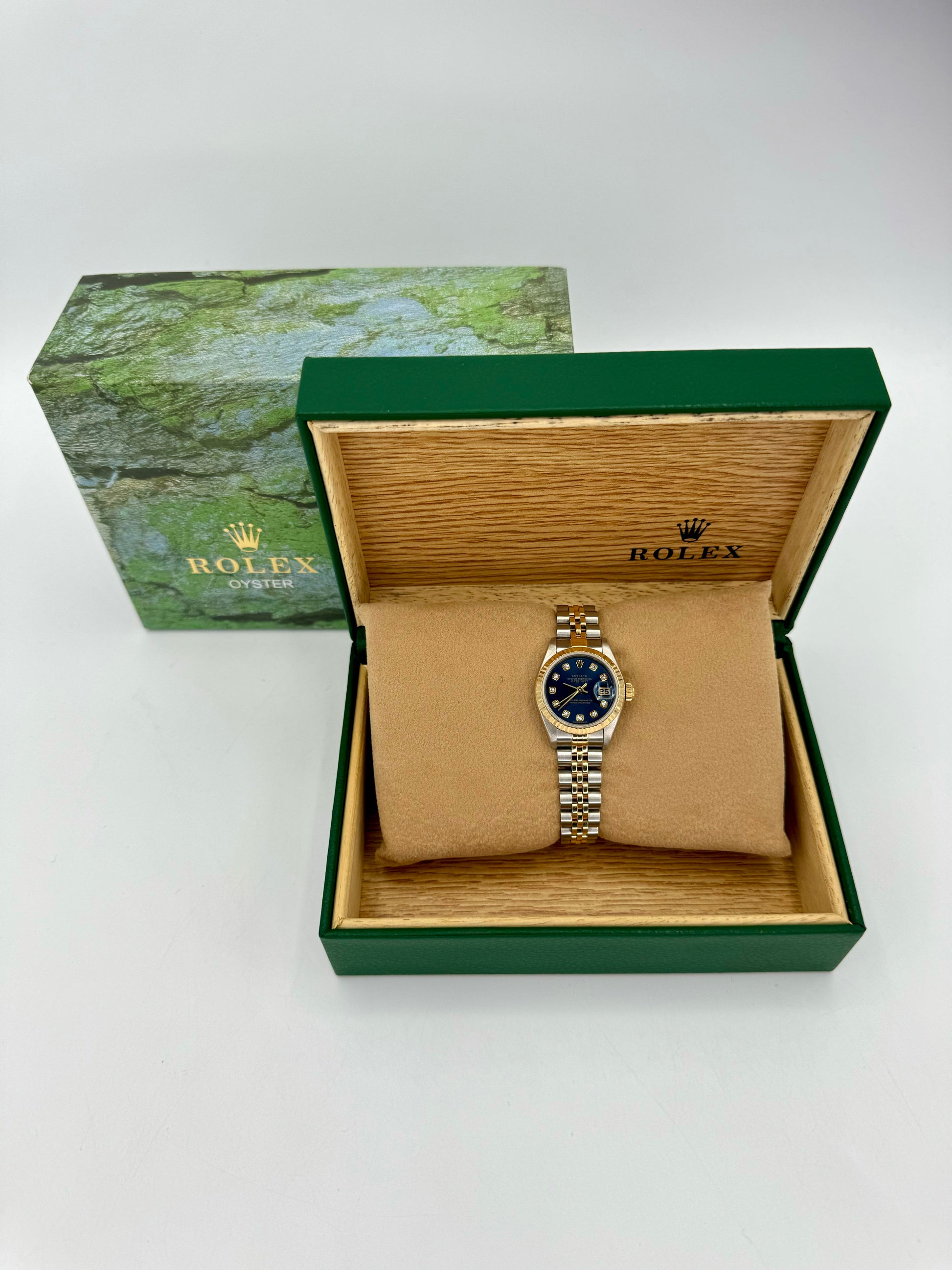 Rolex Lady-Datejust 28mm 79173 Two-Tone Blue 10 Diamond Dial - MyWatchLLC