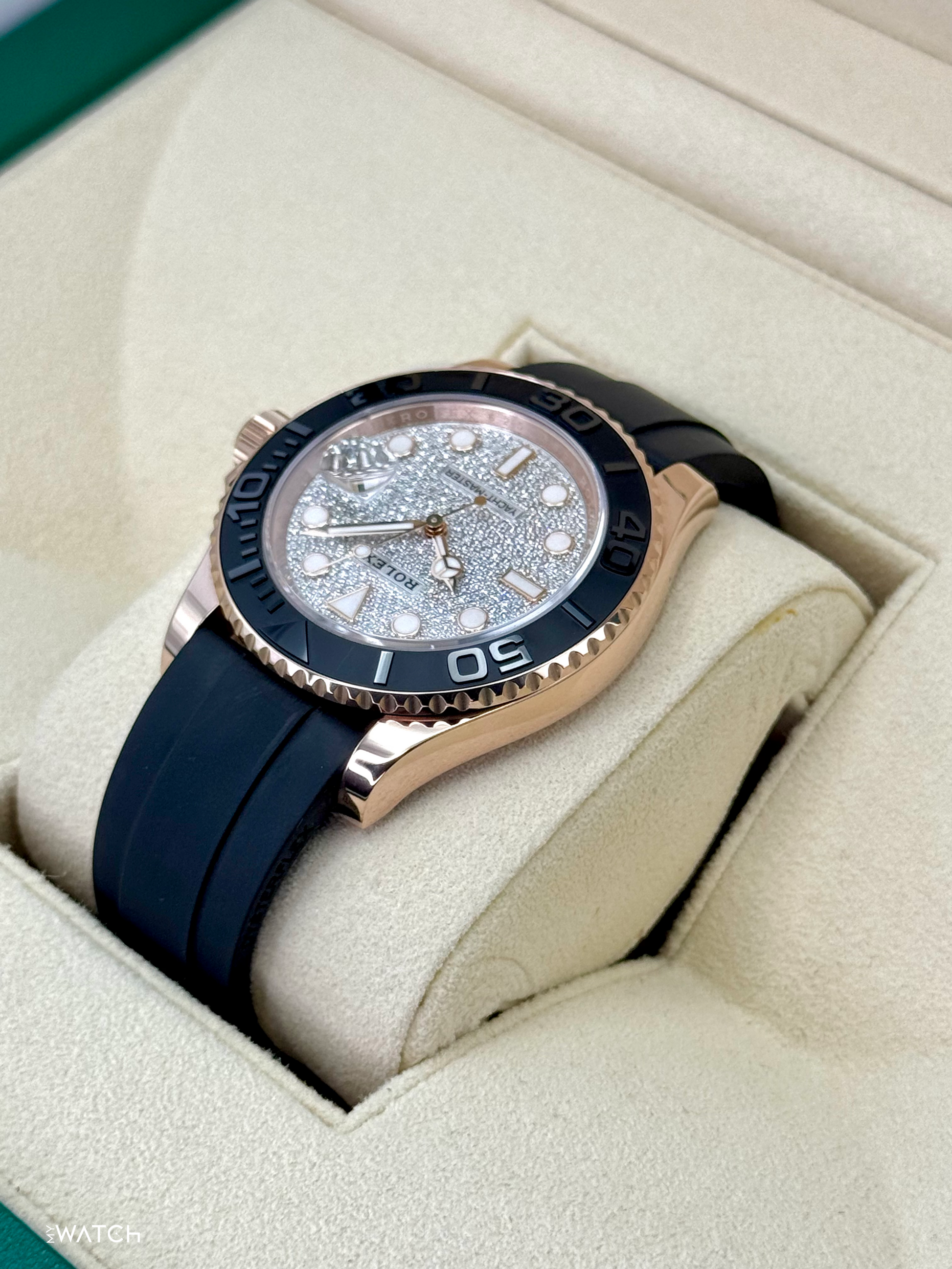 2023 Rolex Yacht-Master 40mm 126655 Rose Gold Diamond Paved Dial - MyWatchLLC