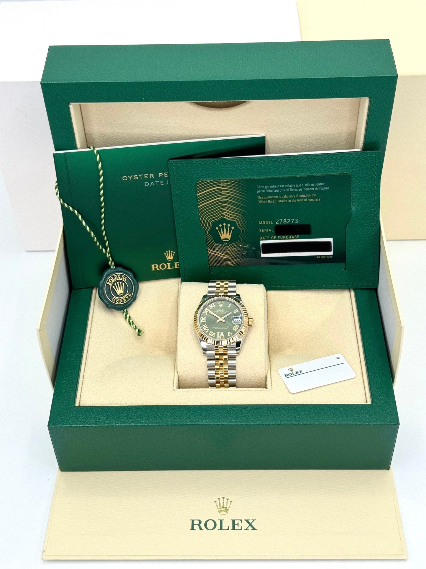 NEW 2023 Rolex Lady-Datejust 31mm 278273 Two-Tone Jubilee Green Dial - MyWatchLLC