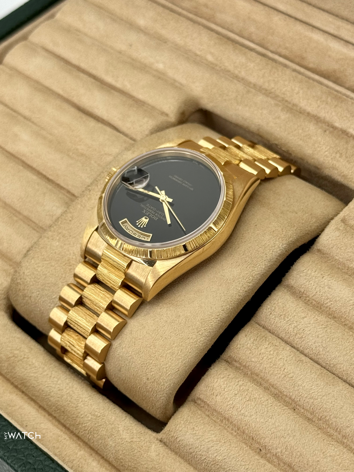 1998 Rolex Day-Date 36mm 18248 Presidential Black Onyx Dial (FRESH ROLEX SERVICE)