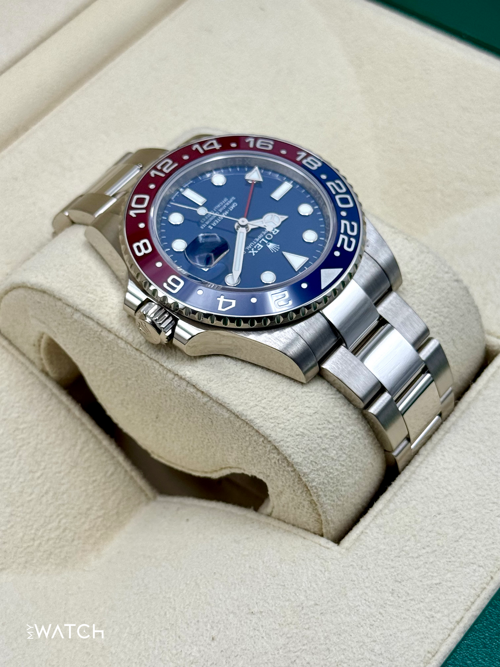 2024 Rolex GMT-Master II "Pepsi" 40mm 126719BLRO White Gold Blue Dial - MyWatchLLC