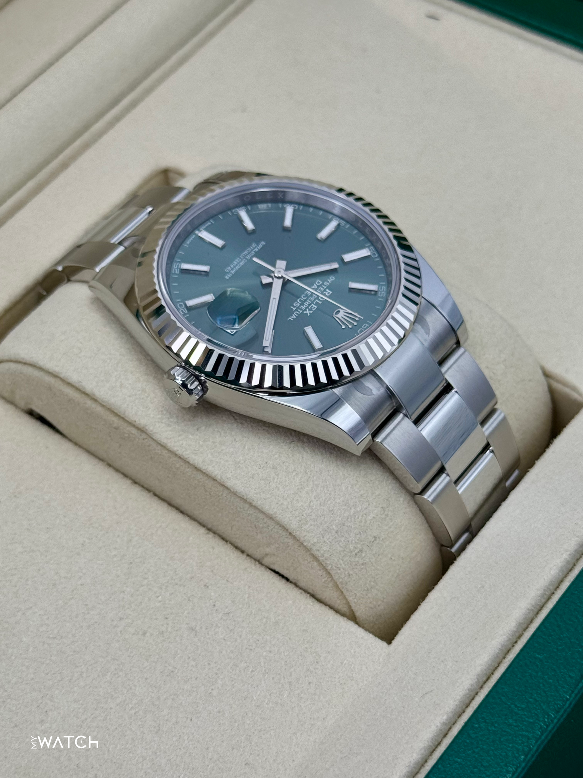 NEW 2025 Rolex Datejust 41mm 126334 Oyster Mint Green Dial - MyWatchLLC