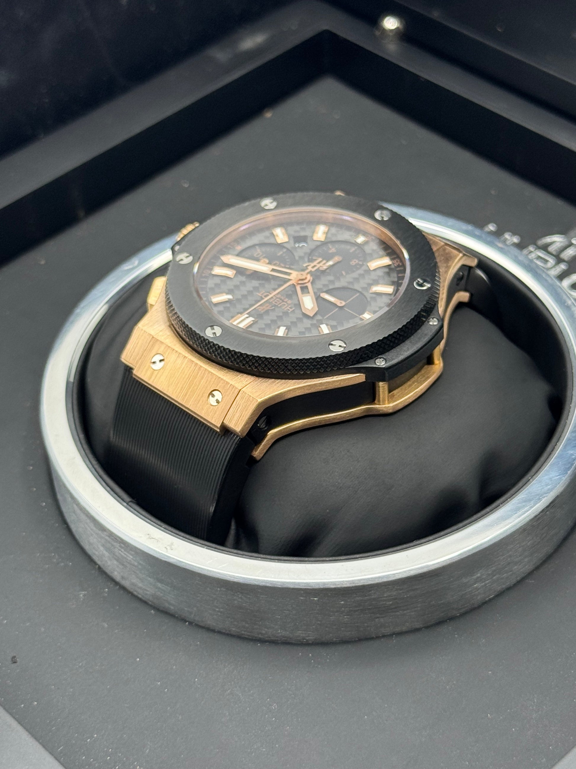 2011 Hublot Big Bang Chronograph 44mm 301.PM.1780.RX Rose Gold Black Dial - MyWatchLLC